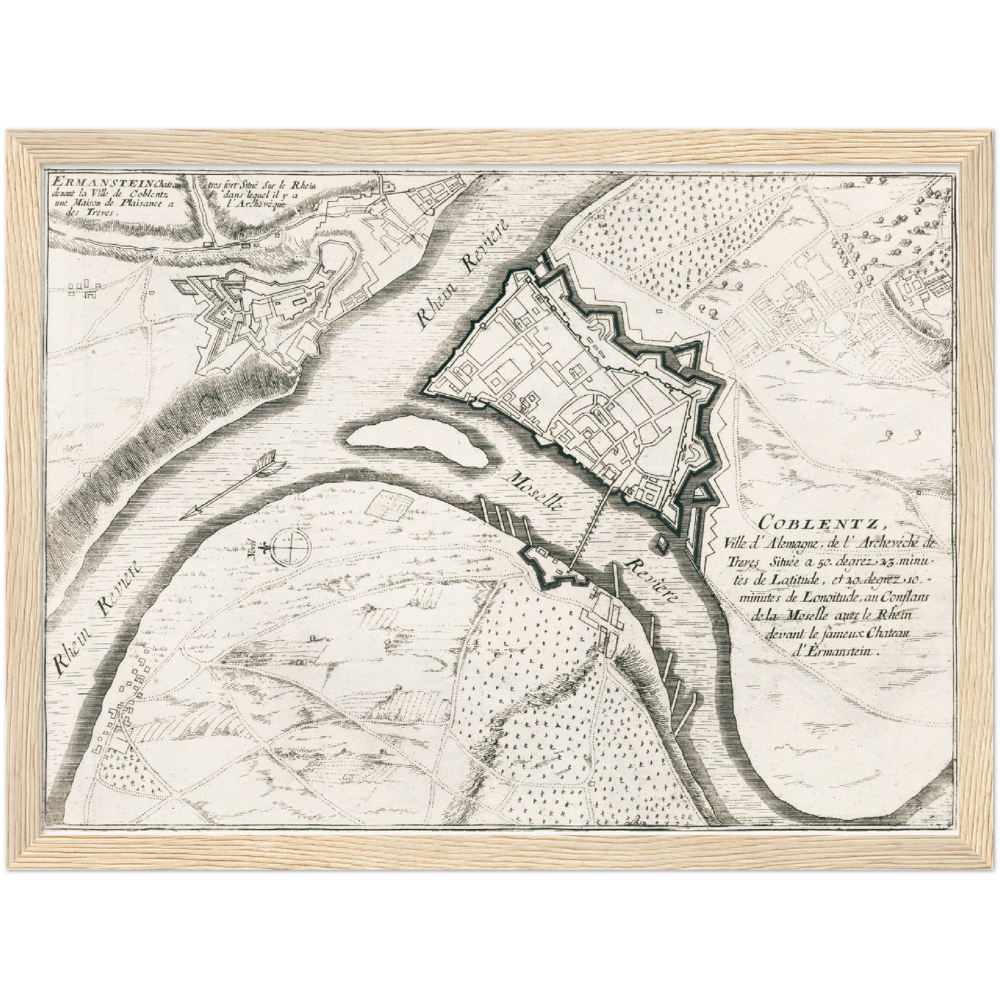 Historischer Stadtplan Koblenz um 1696