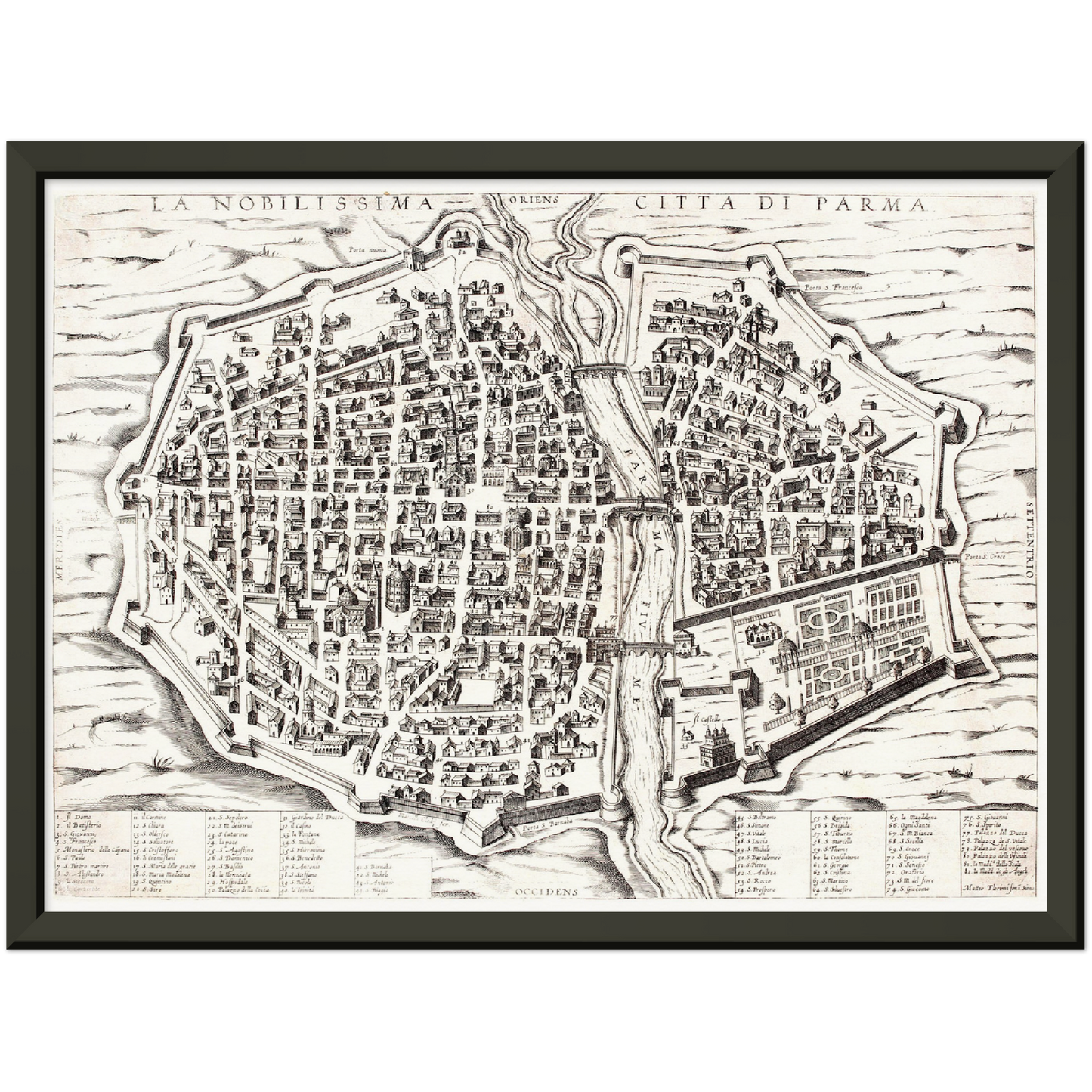 Historischer Stadtplan Parma um 1567