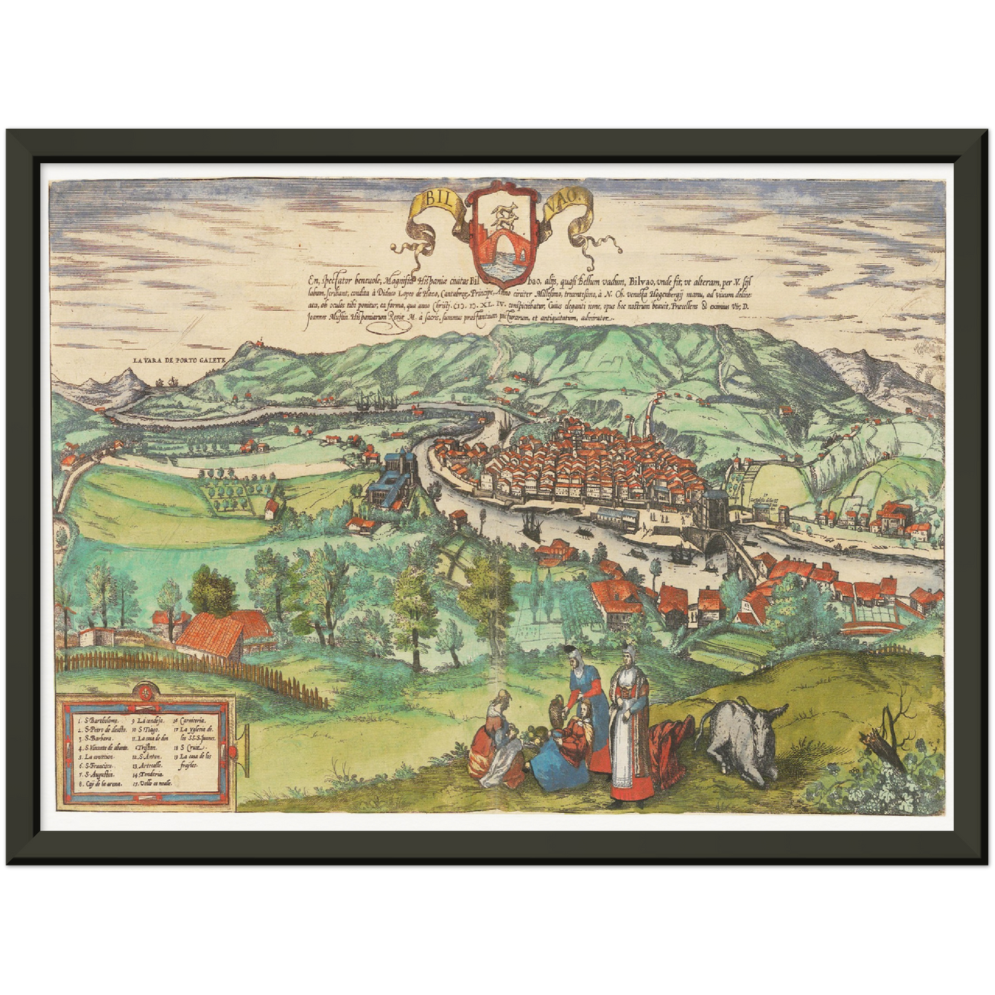 Historische Stadtansicht Bilbao um 1609