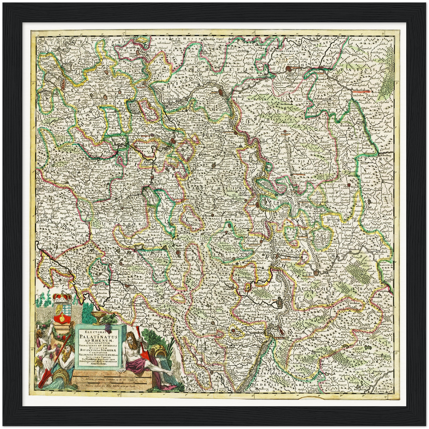 Historische Landkarte Pfalz um 1700