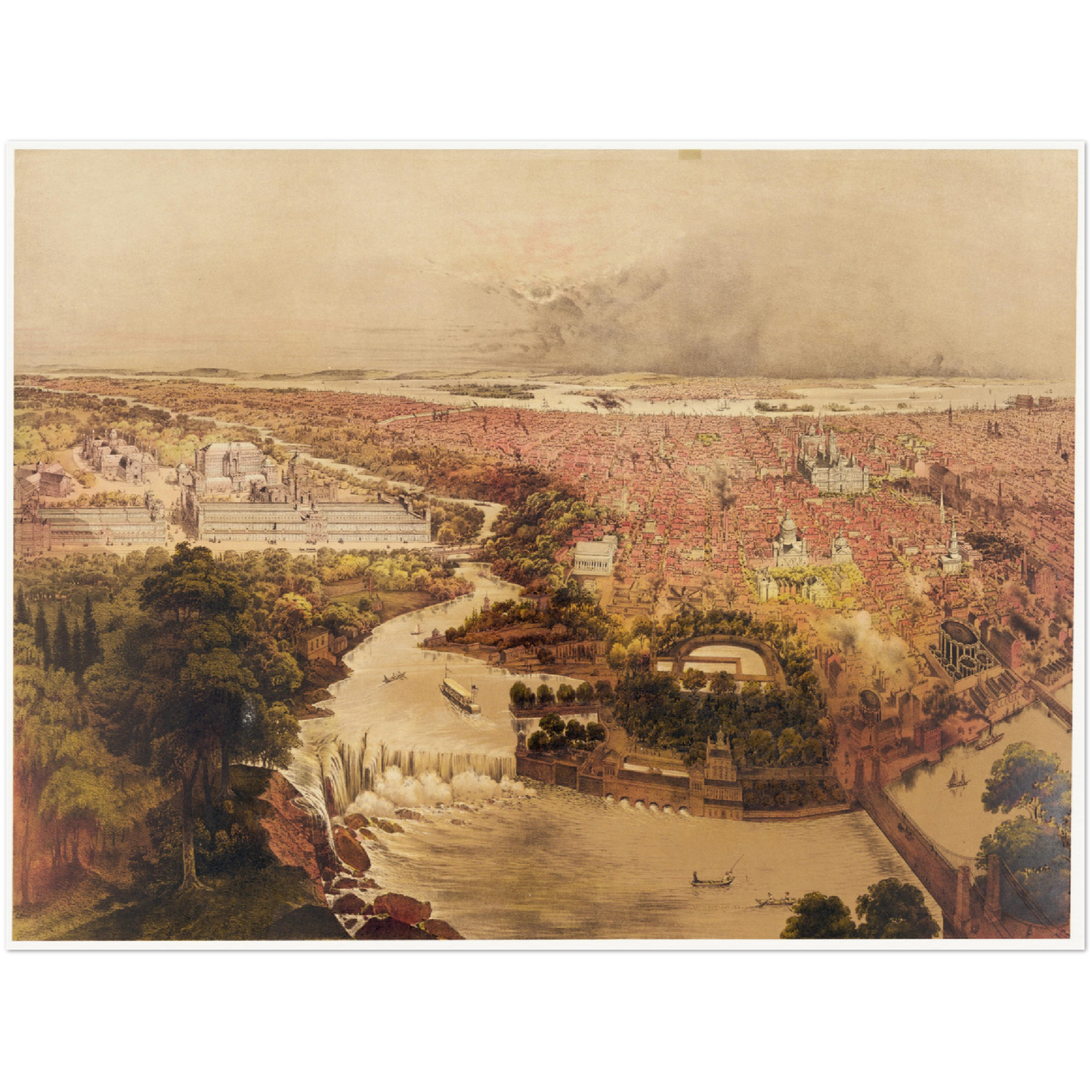 Historische Stadtansicht Philadelphia um 1875