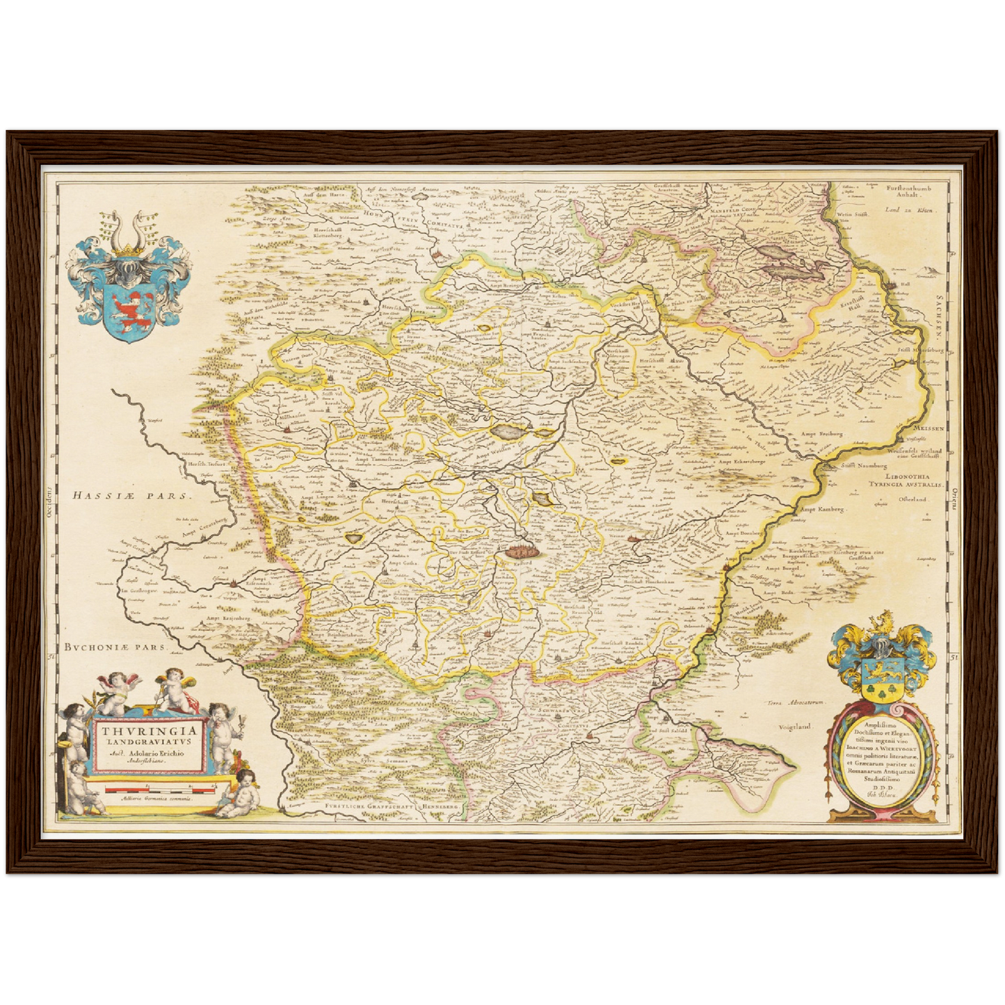 Historische Landkarte Thüringen um 1635