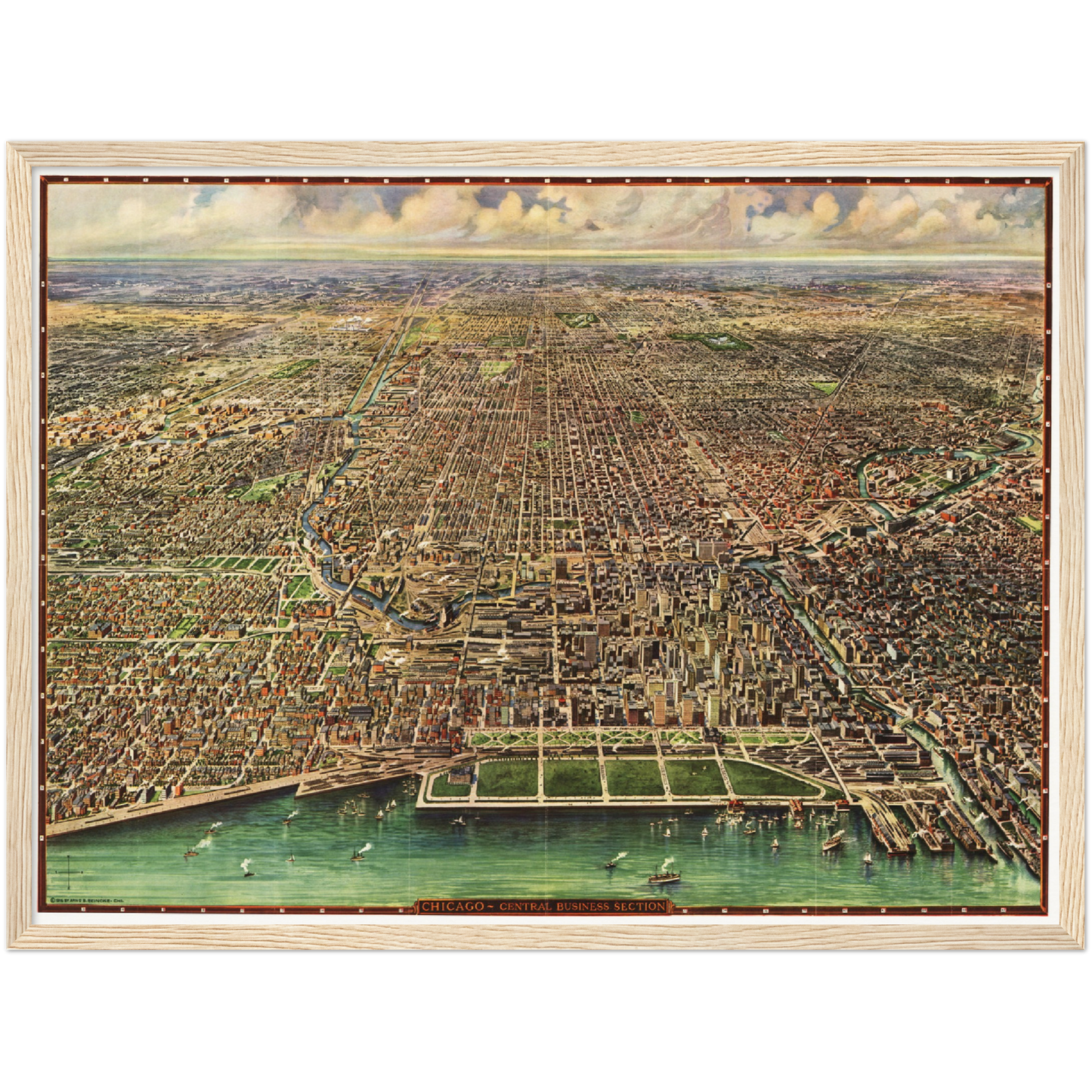 Historische Stadtansicht Chicago um 1918