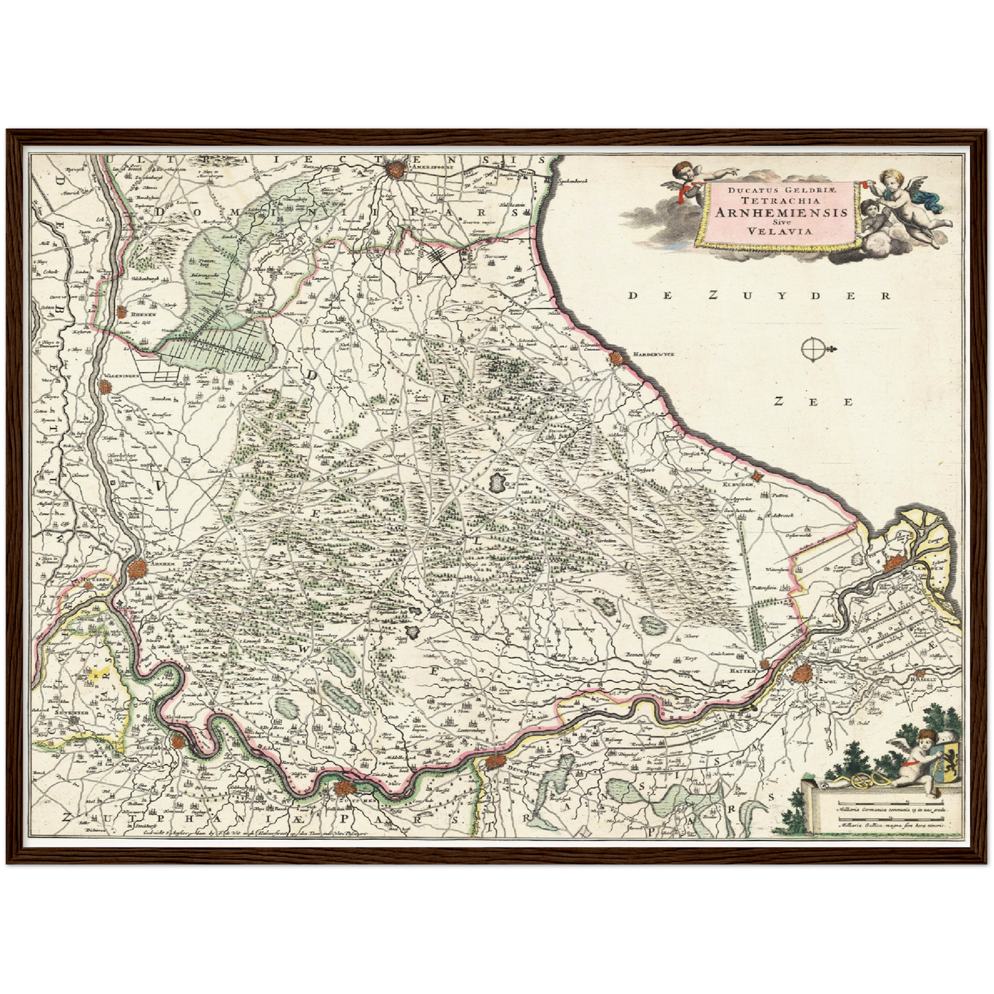 Historische Landkarte Provinz Gelderland um 1680