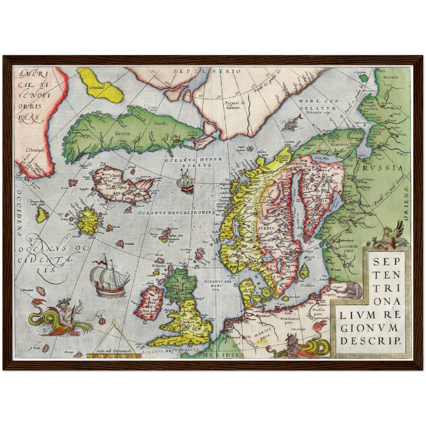 Historische Landkarte Nordeuropa um 1580
