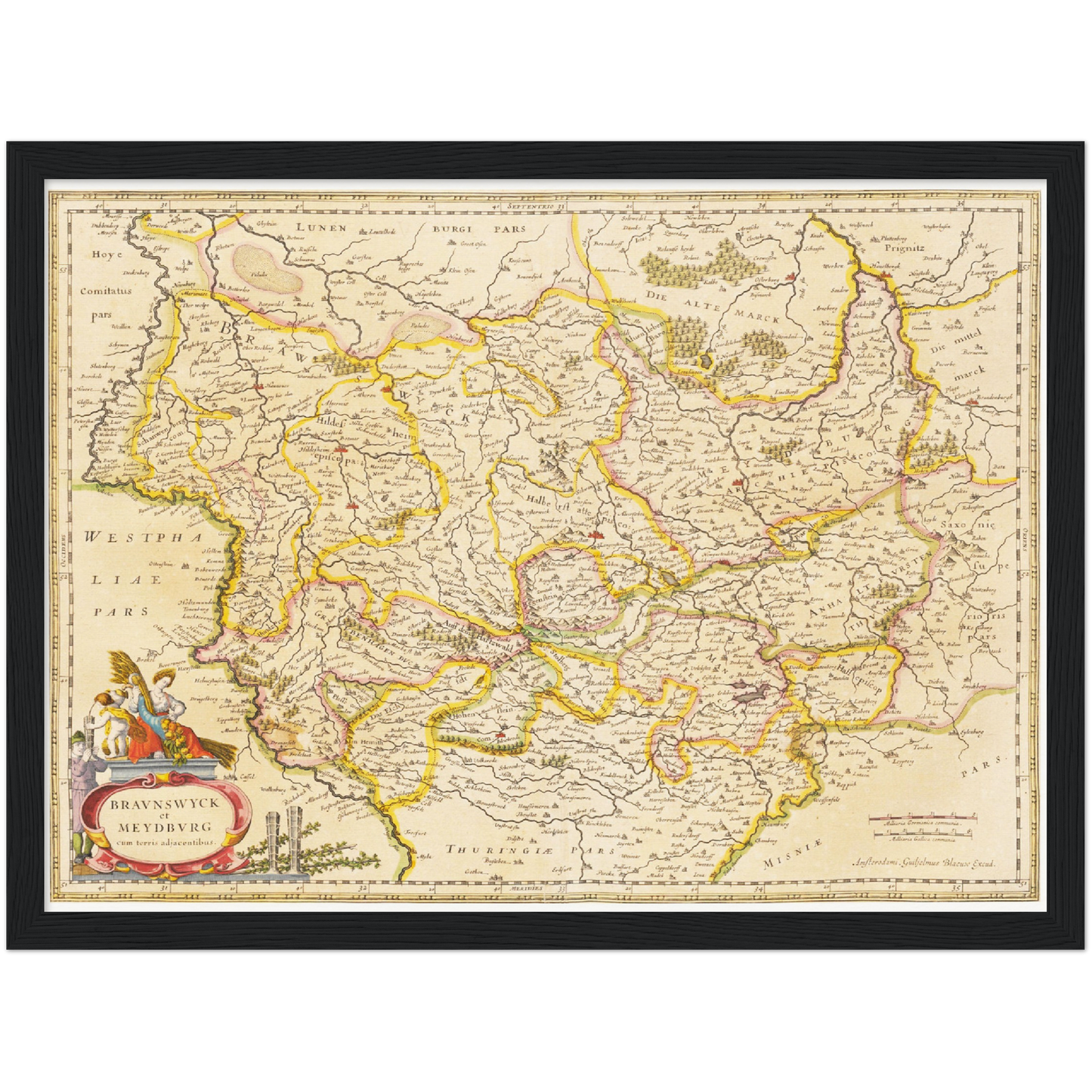 Historische Landkarte Braunschweig um 1635