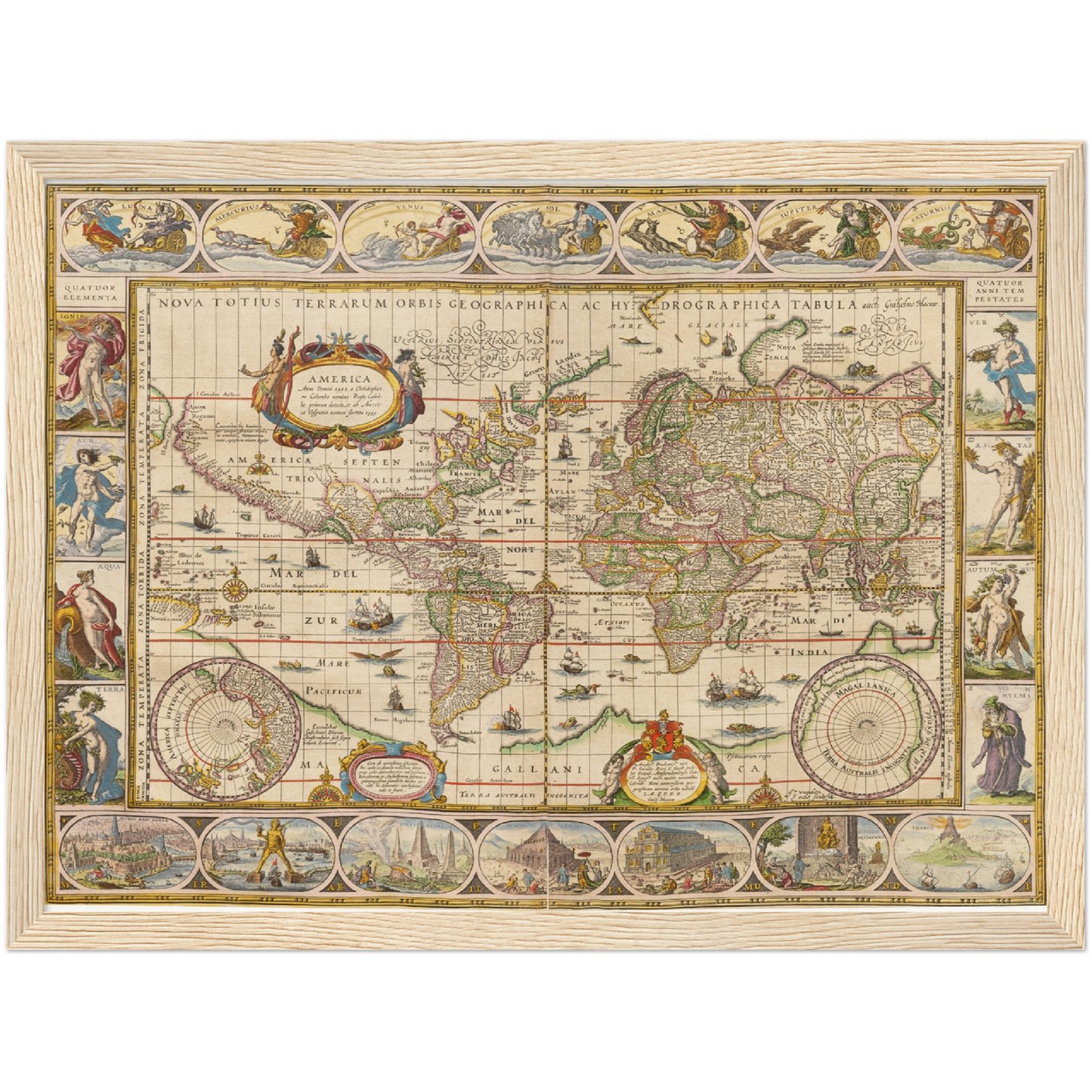 Historische Weltkarte um 1635