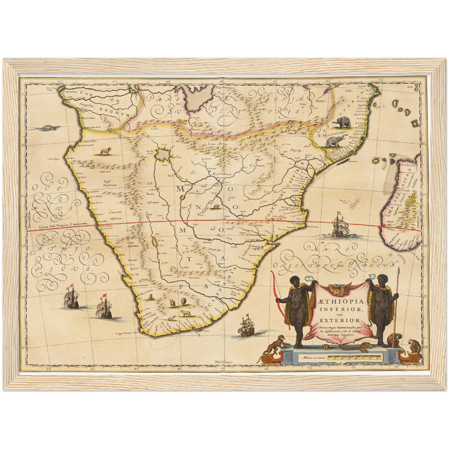 Historische Landkarte Südafrika um 1635