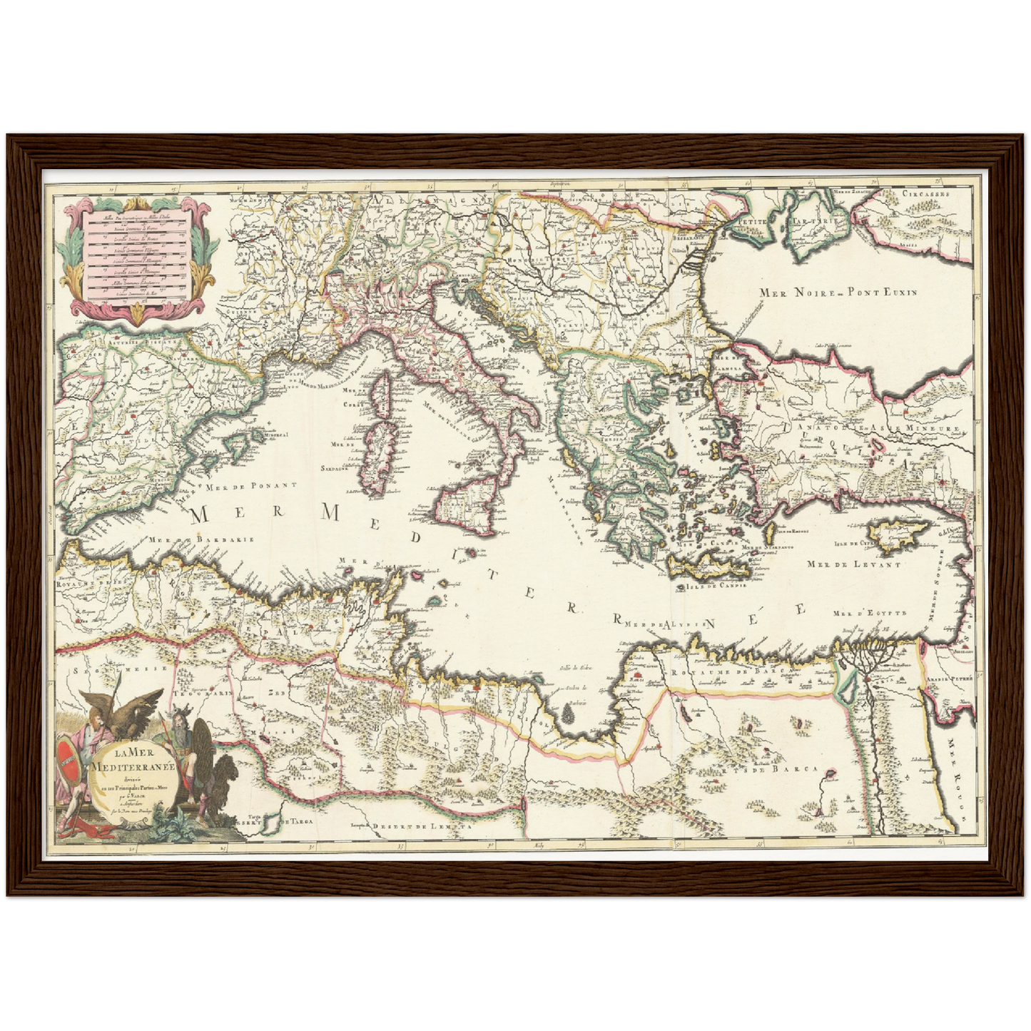 Historische Landkarte Südeuropa um 1700
