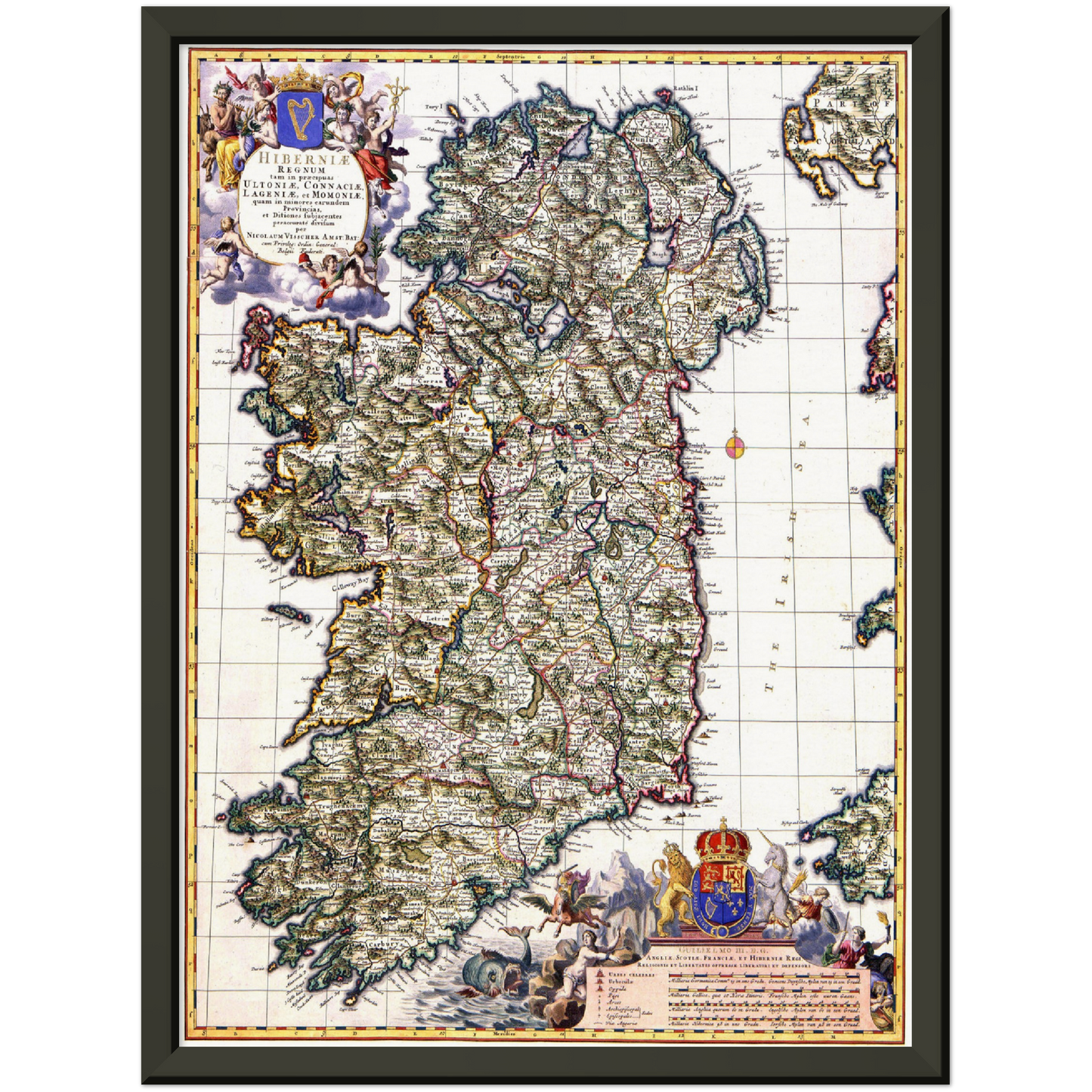 Historische Landkarte Irland um 1646
