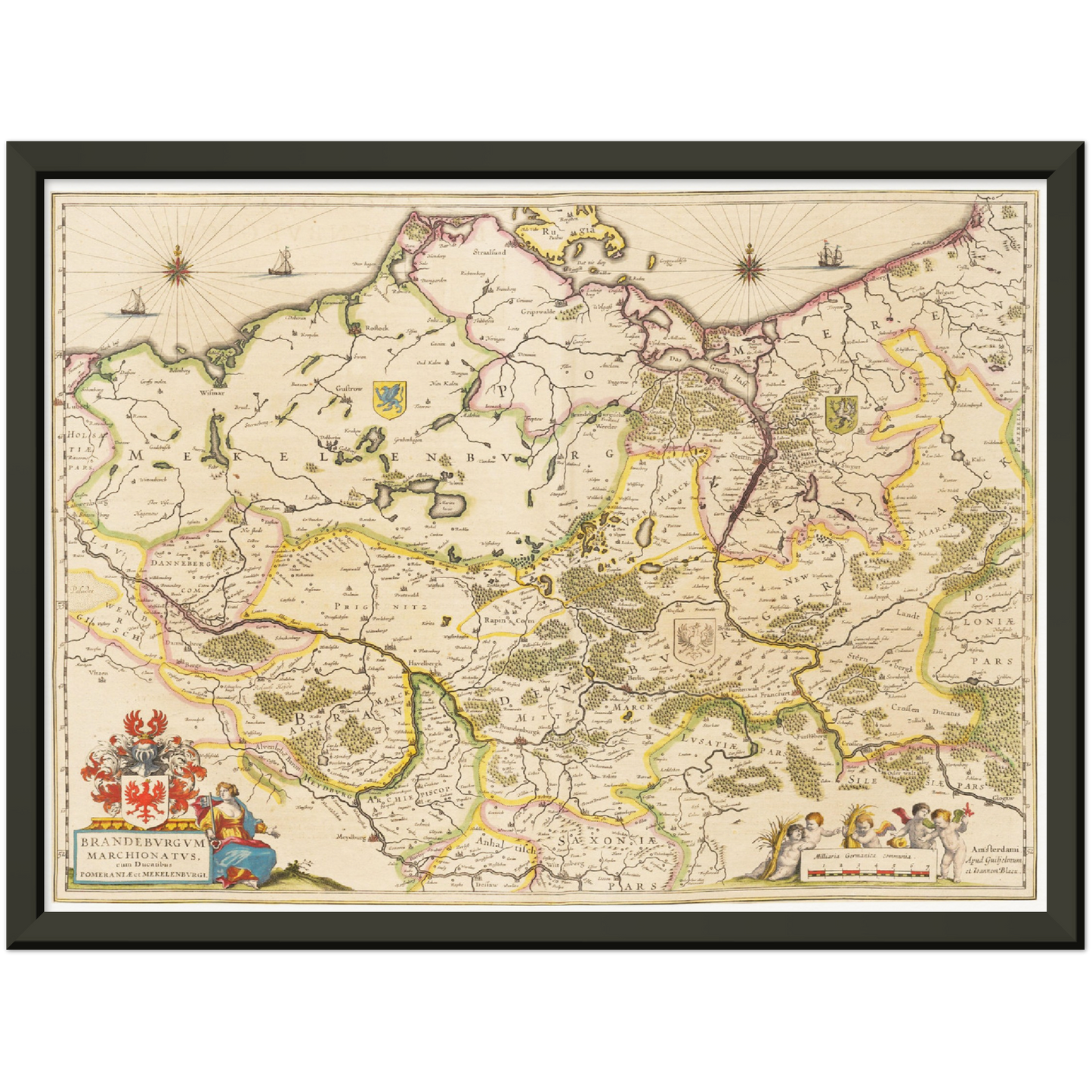 Historische Landkarte Brandenburg um 1635