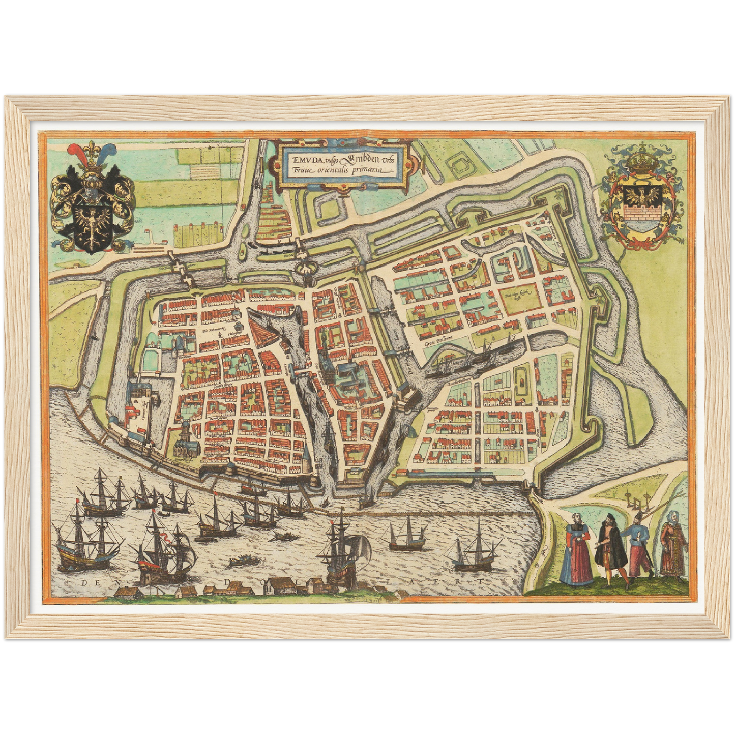 Historische Stadtansicht Emden um 1609