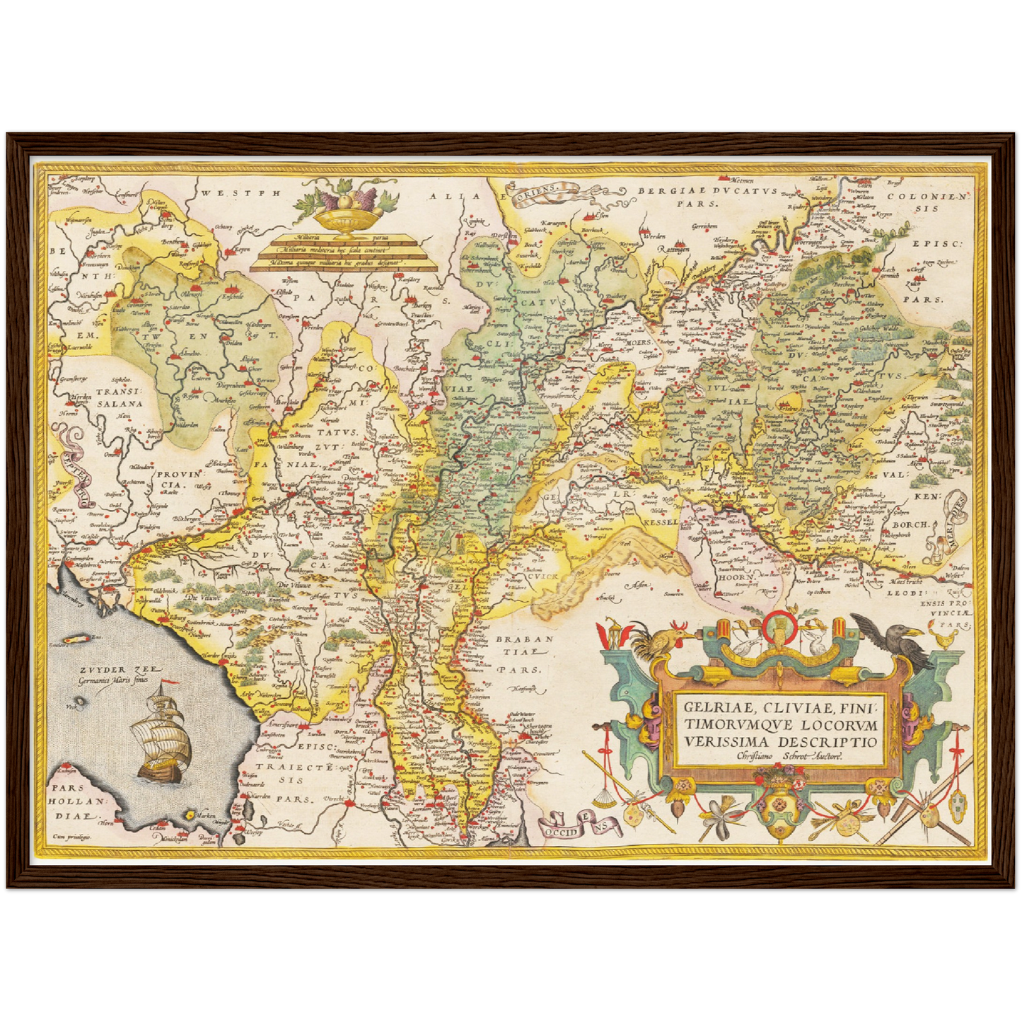 Historische Landkarte Niederrhein um 1609