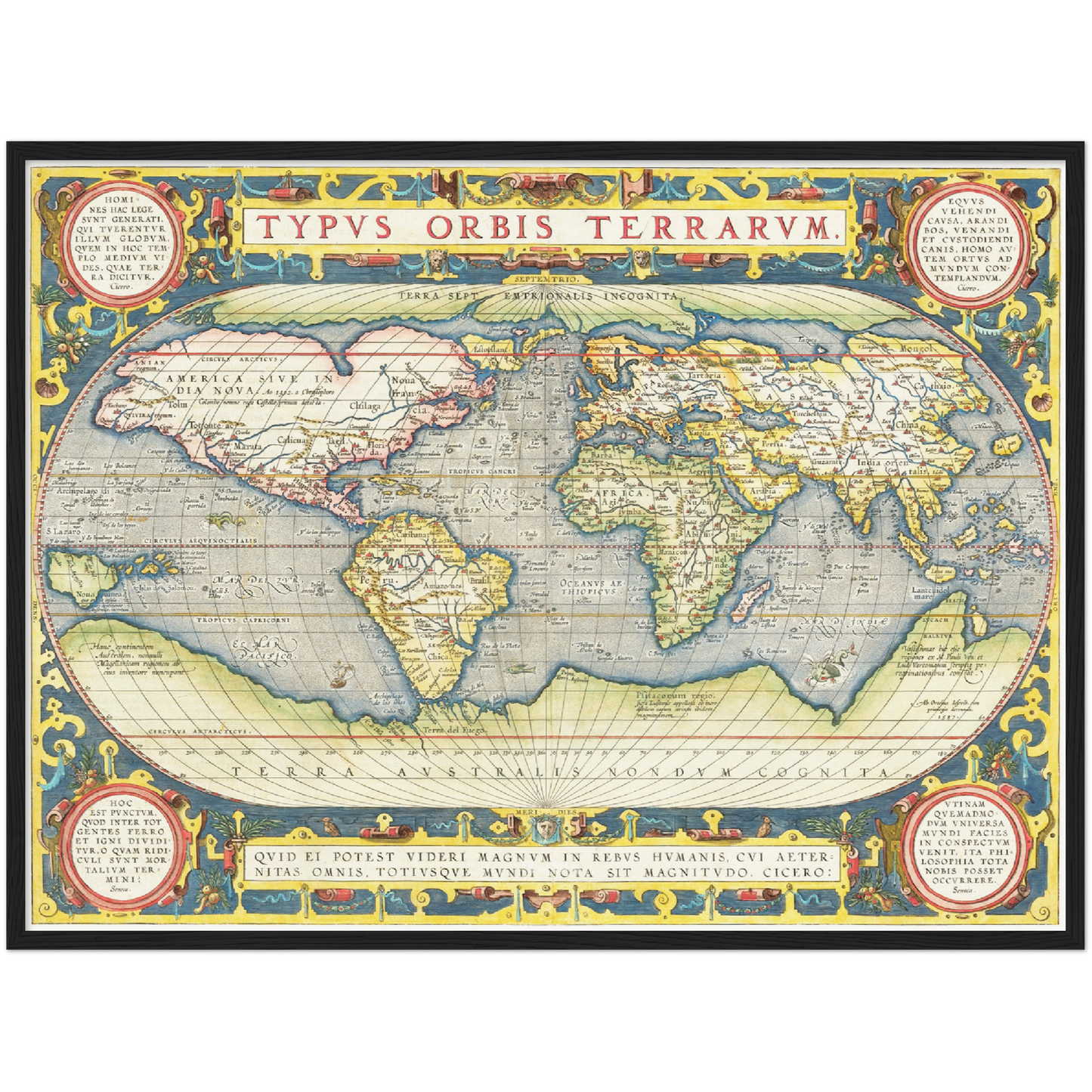 Historische Weltkarte um 1570