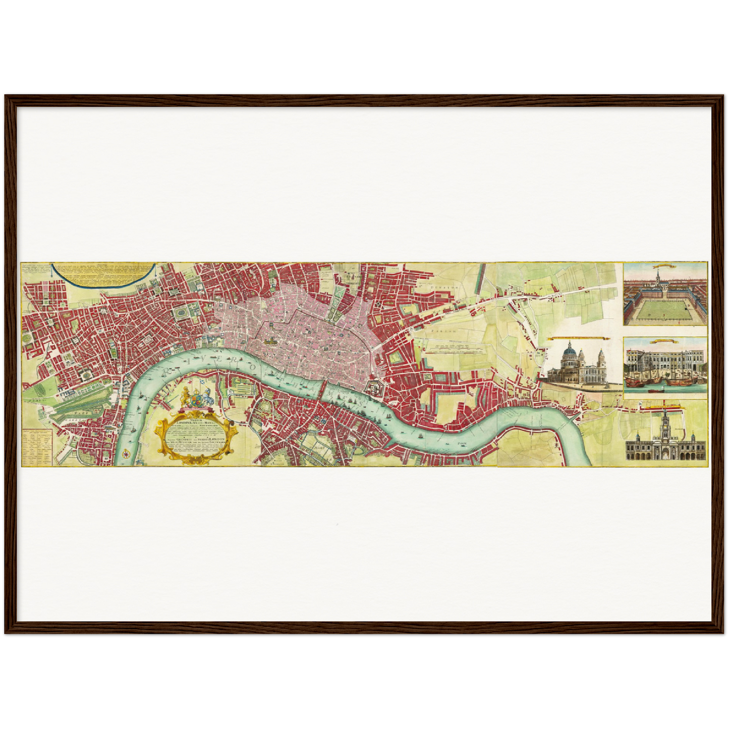 Historischer Stadtplan London um 1736