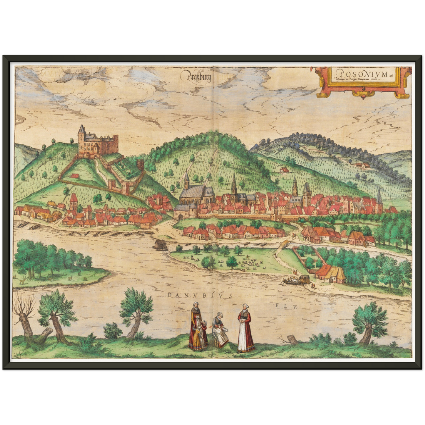 Historische Stadtansicht Bratislava um 1592