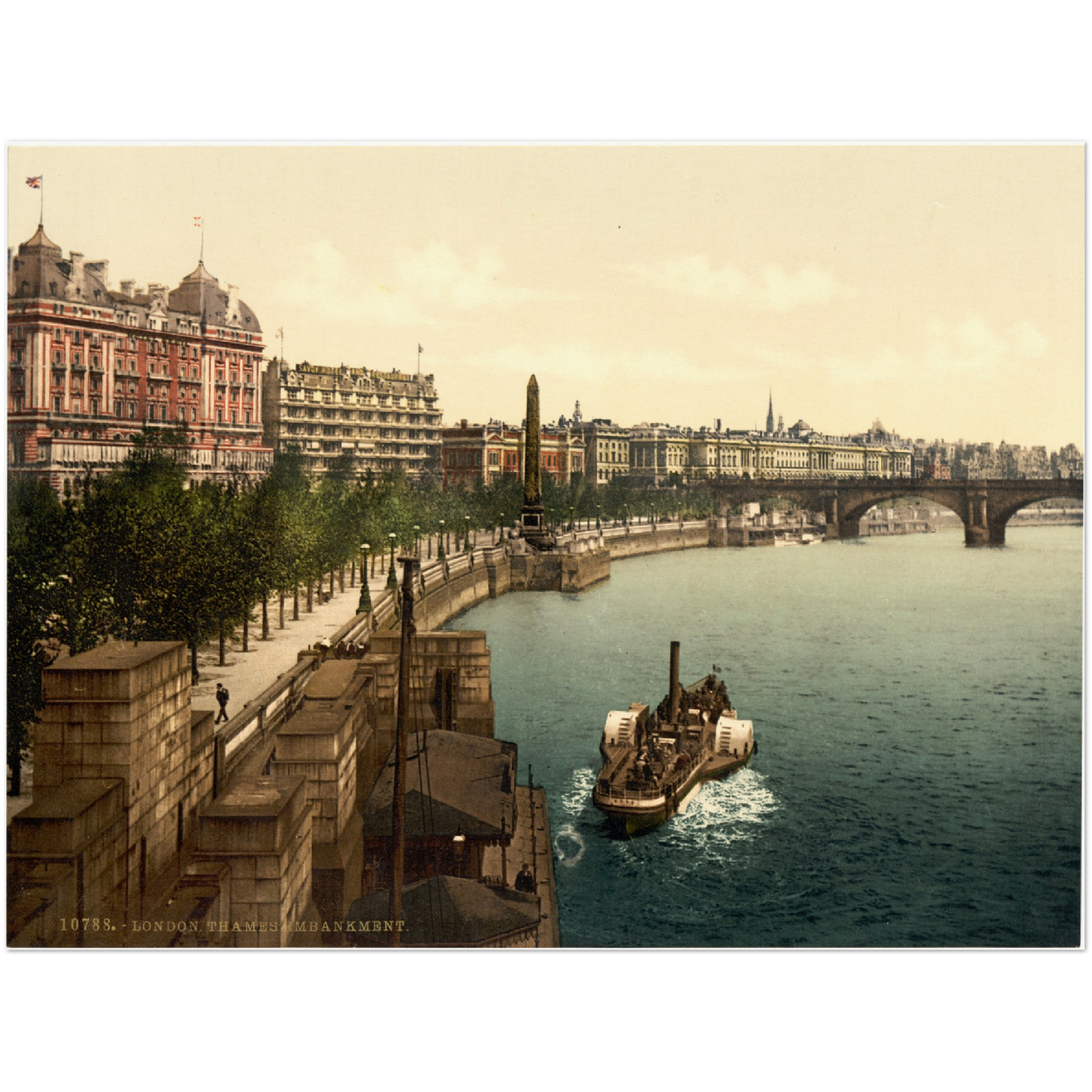 Historische Ansicht London Themse um 1895