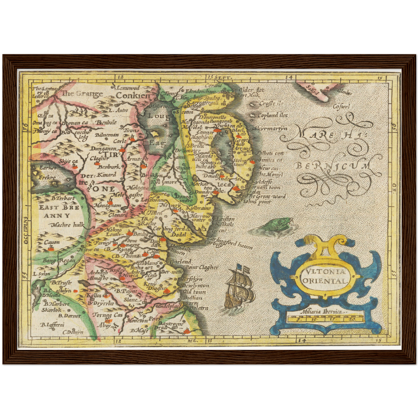 Historische Landkarte Dublin um 1609