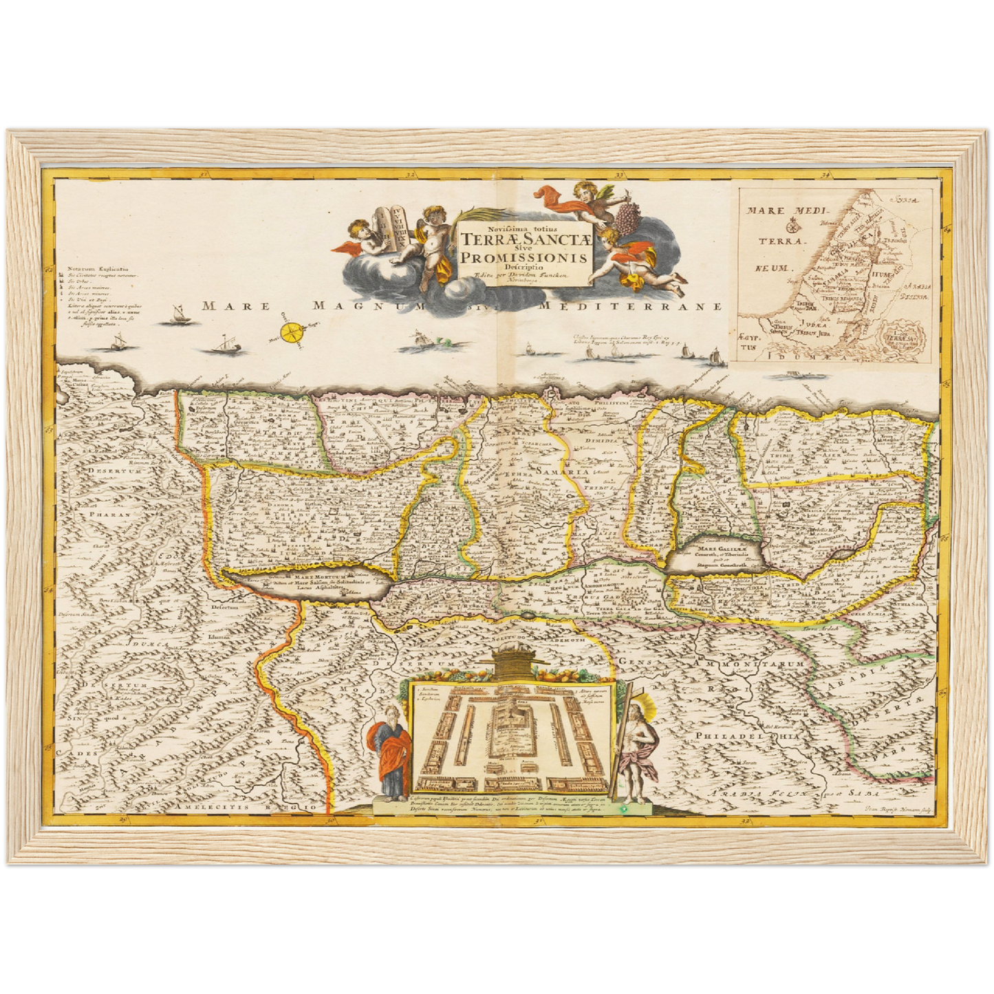Historische Landkarte Heiliges Land um 1694