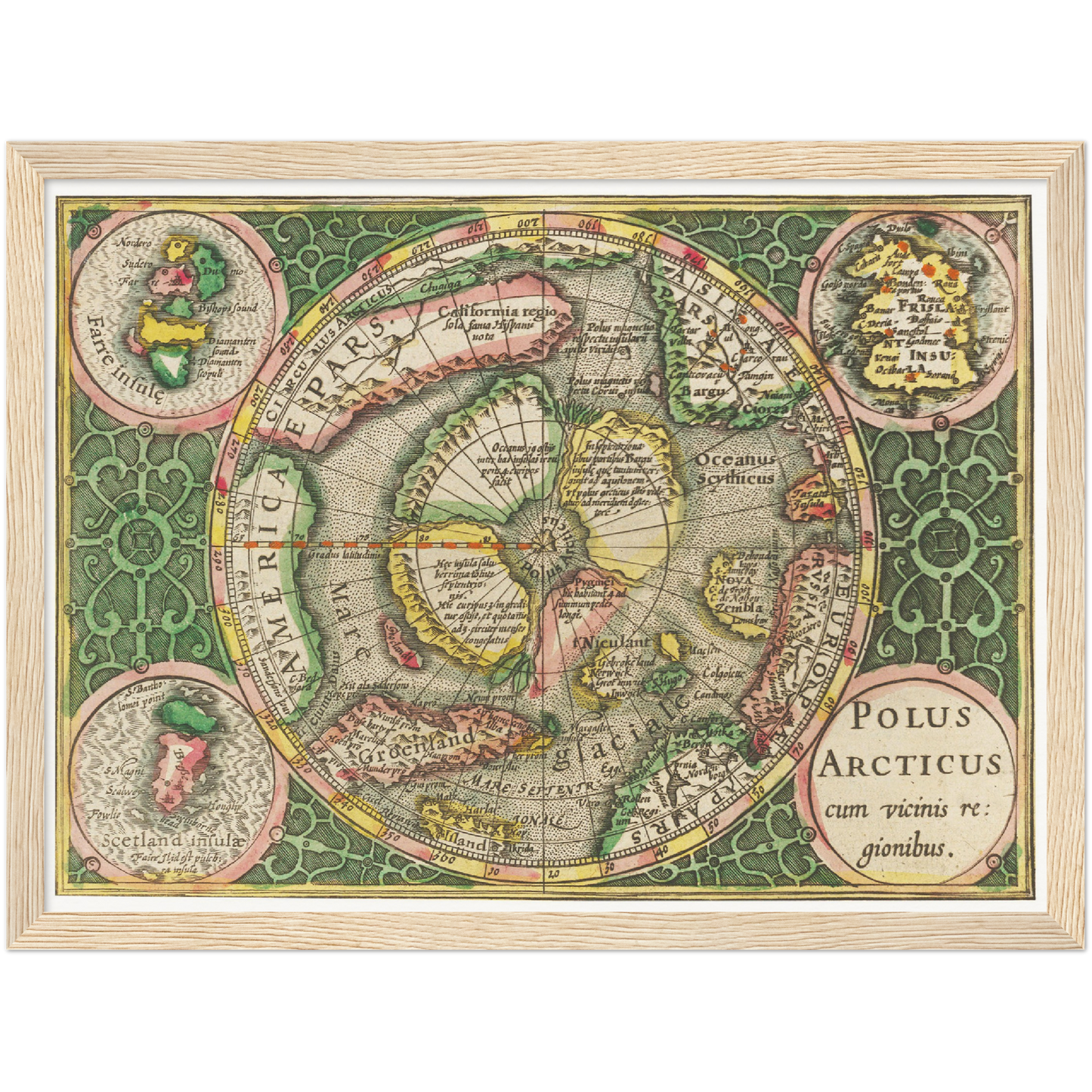Historische Landkarte Arktis um 1609