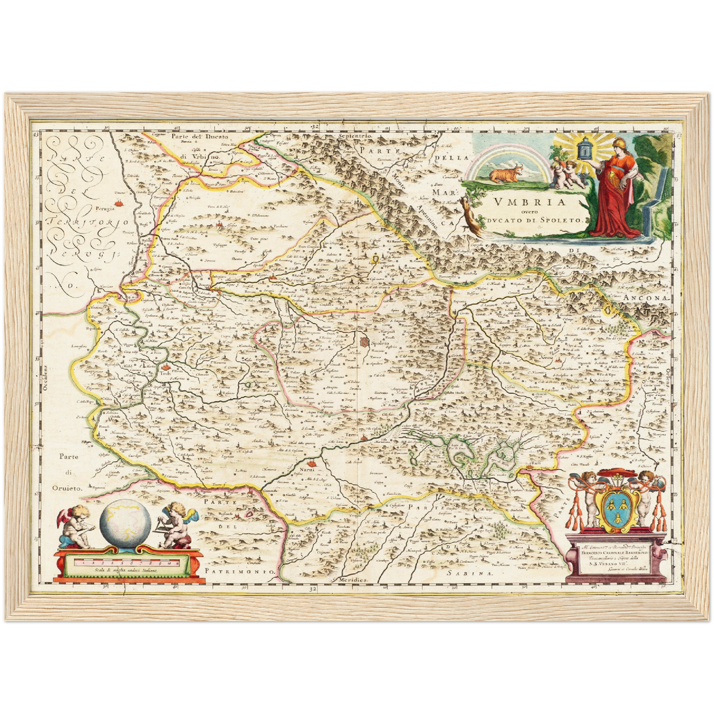 Historische Landkarte Umbrien um 1662