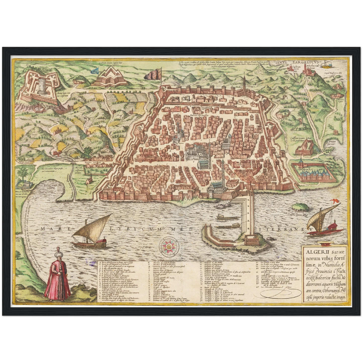 Historischer Stadtplan Algier um 1582