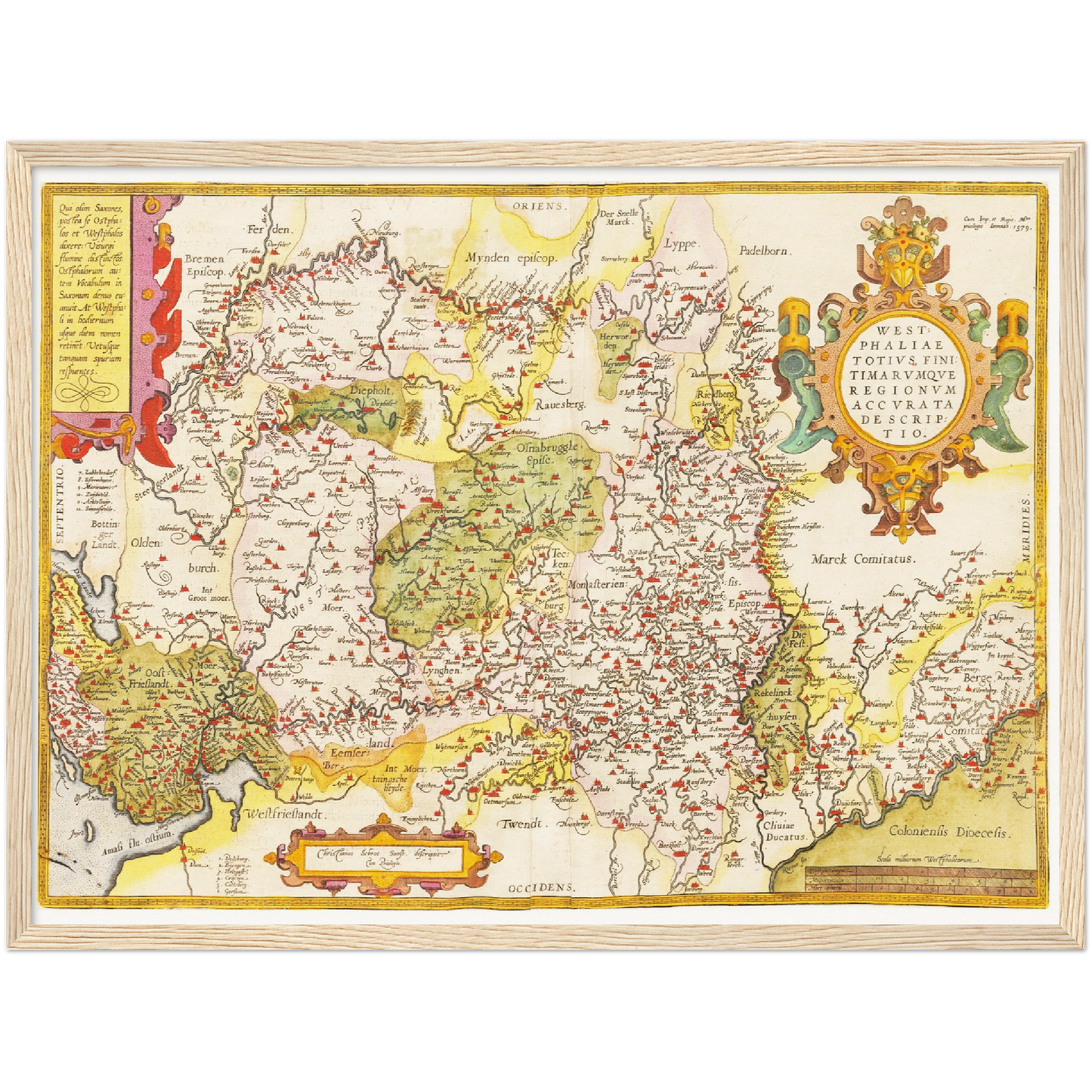 Historische Landkarte Westfalen um 1609