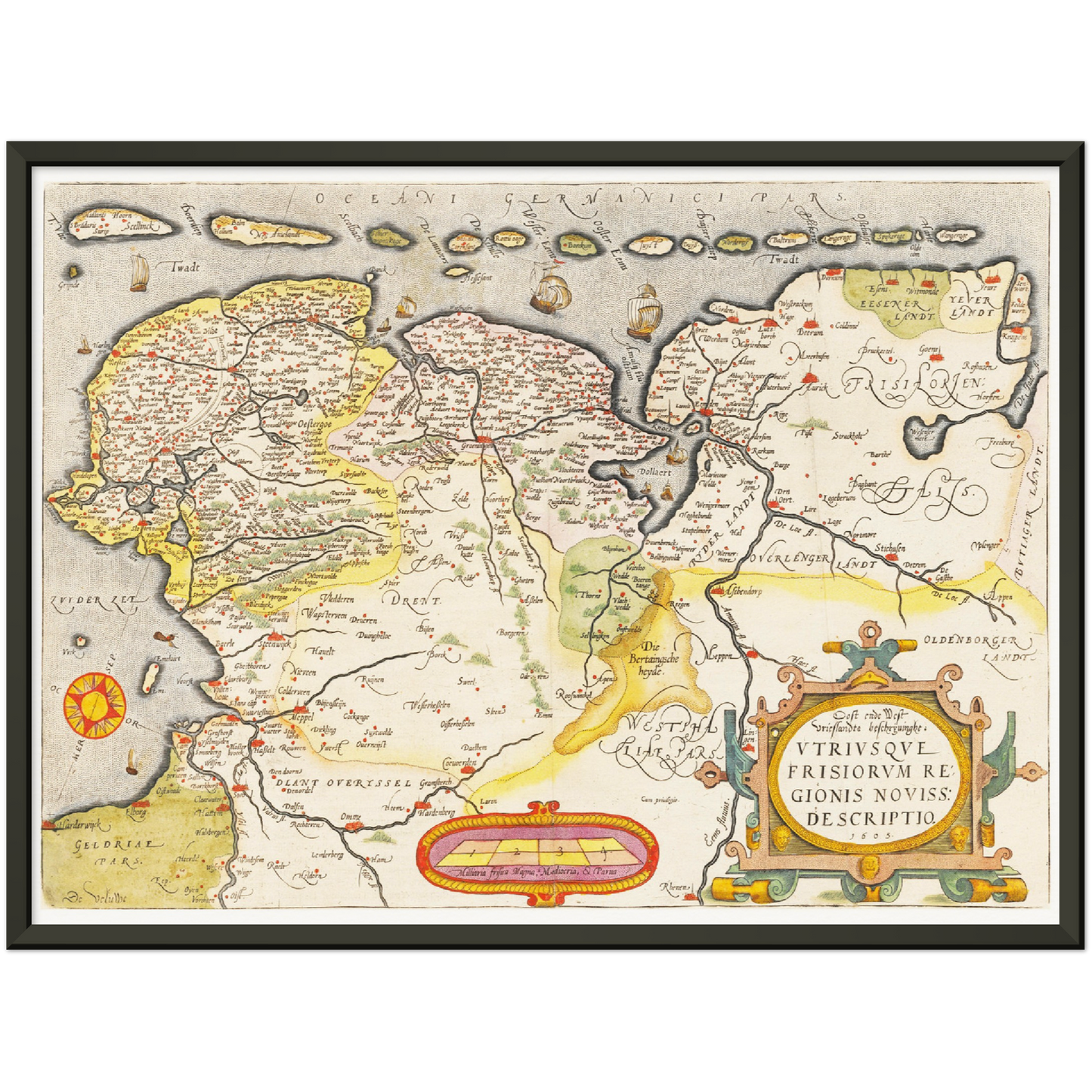 Historische Landkarte Provinz Friesland um 1609