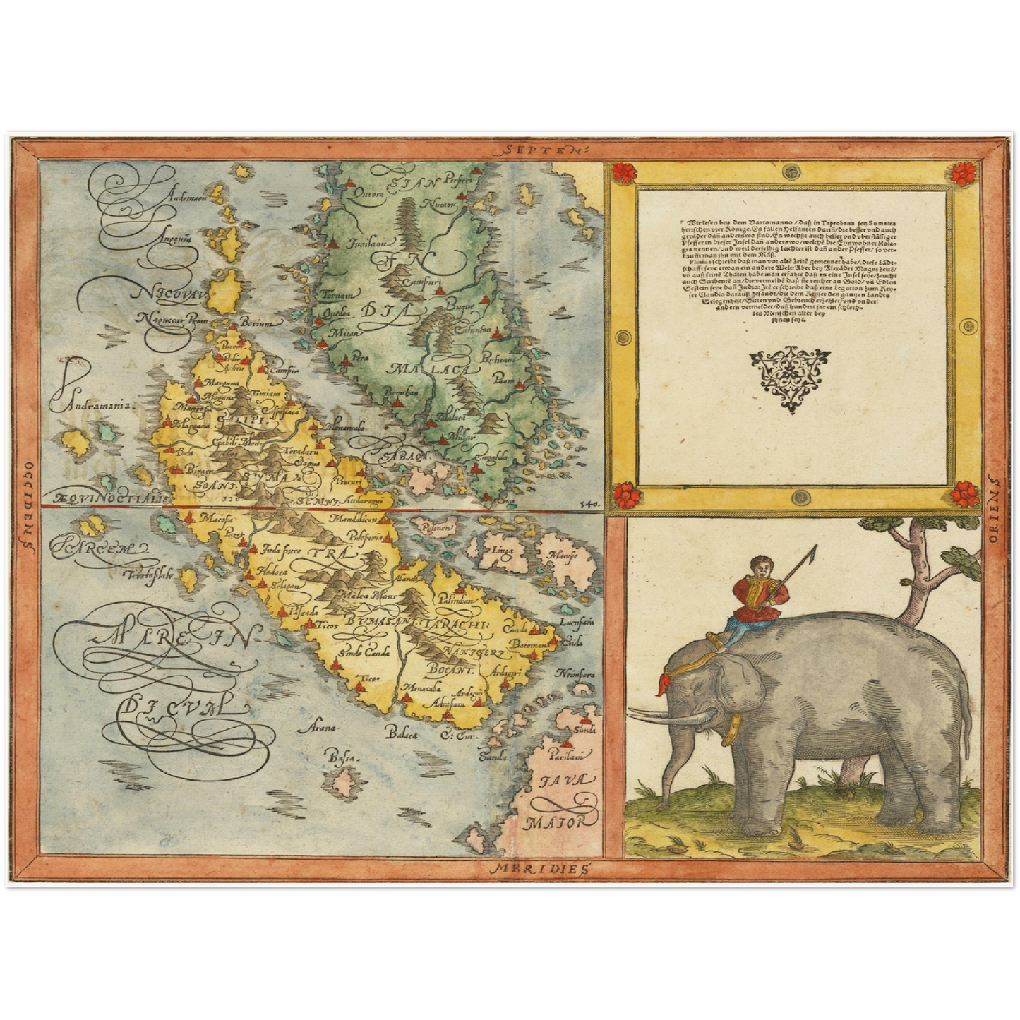 Historische Landkarte Singapur um 1580