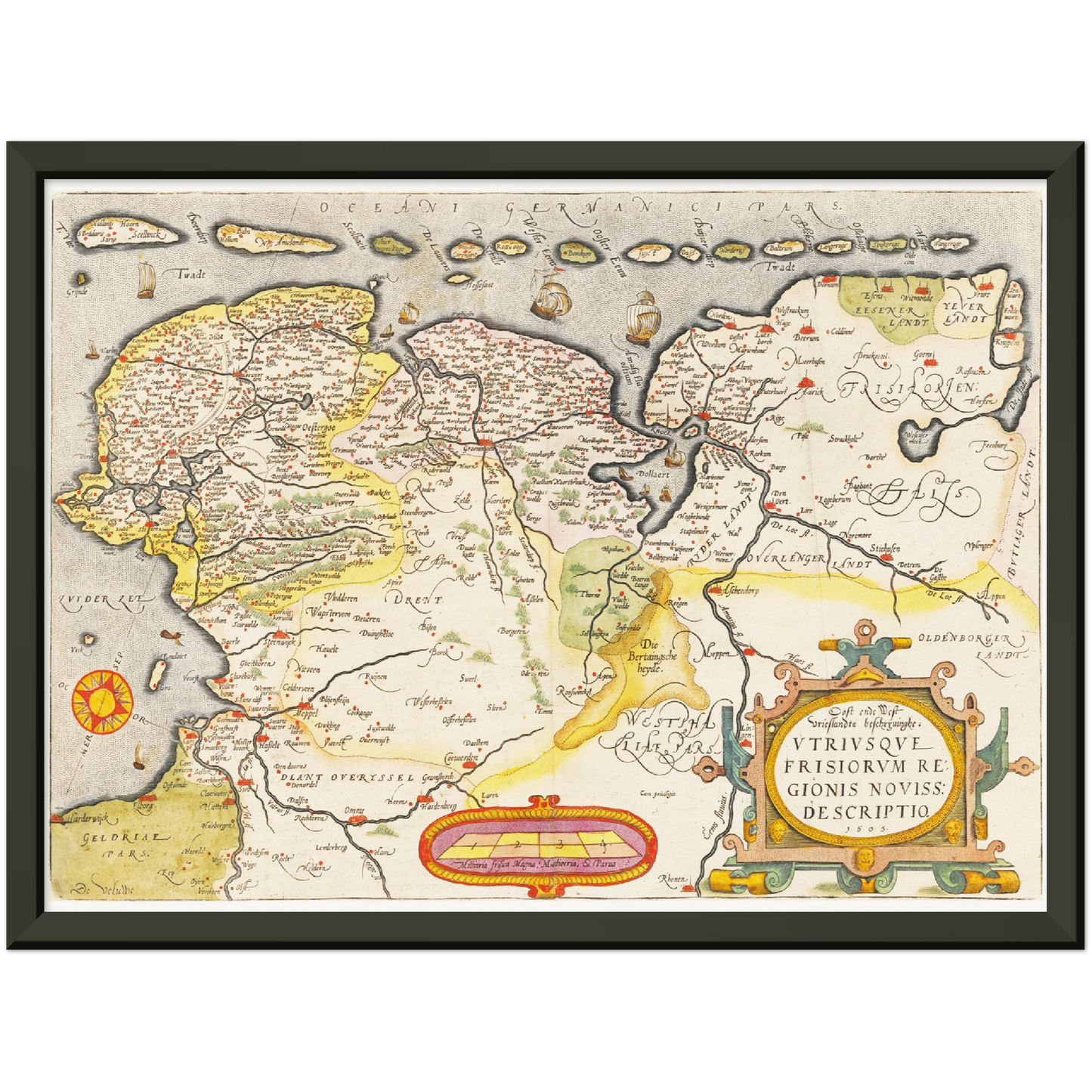 Historische Landkarte Provinz Friesland um 1609
