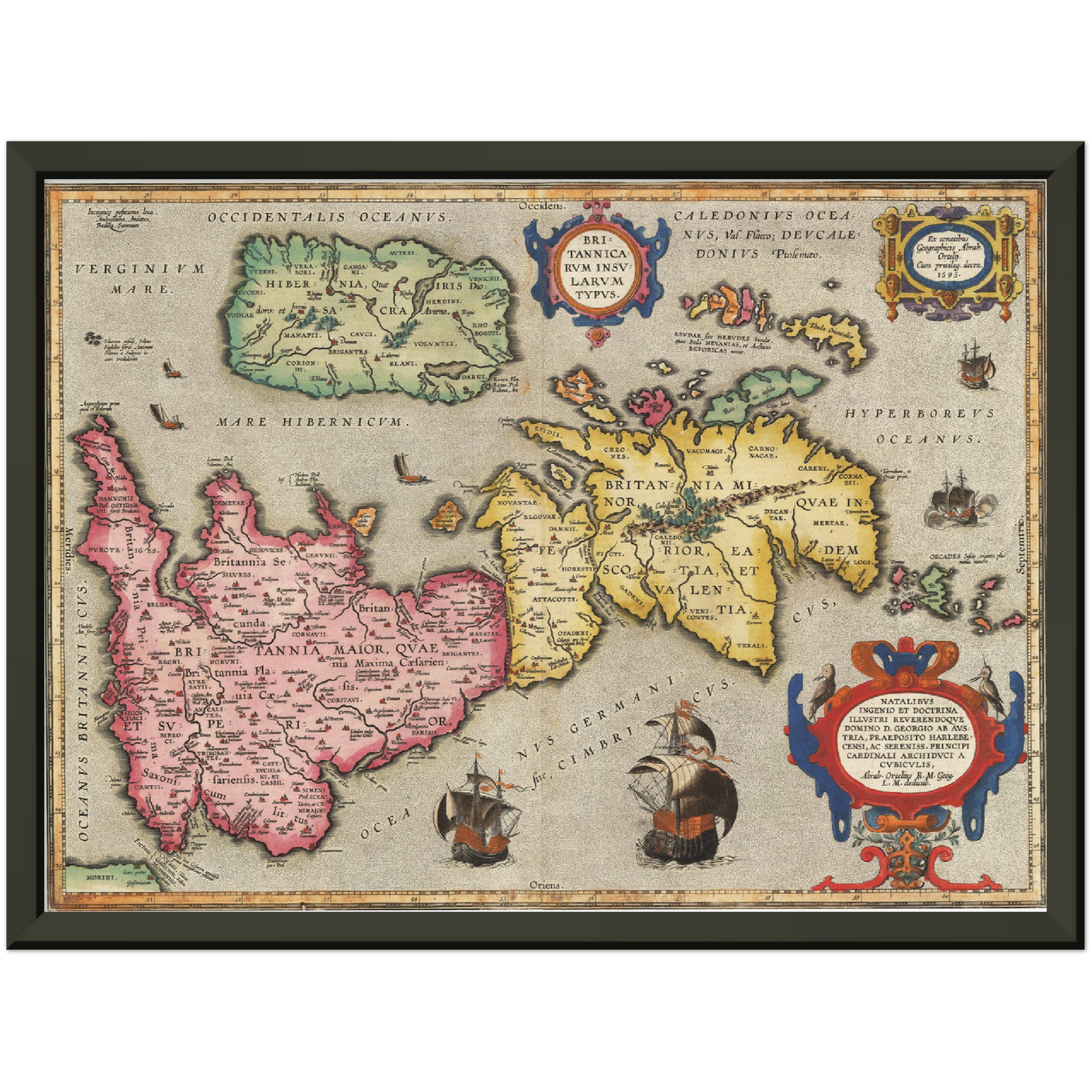 Historische Landkarte Historisches Britannien um 1595
