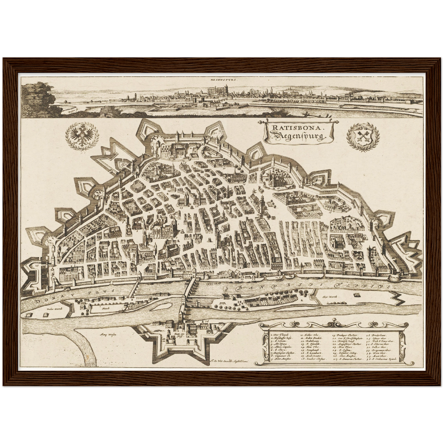 Historische Stadtansicht Regensburg um 1700