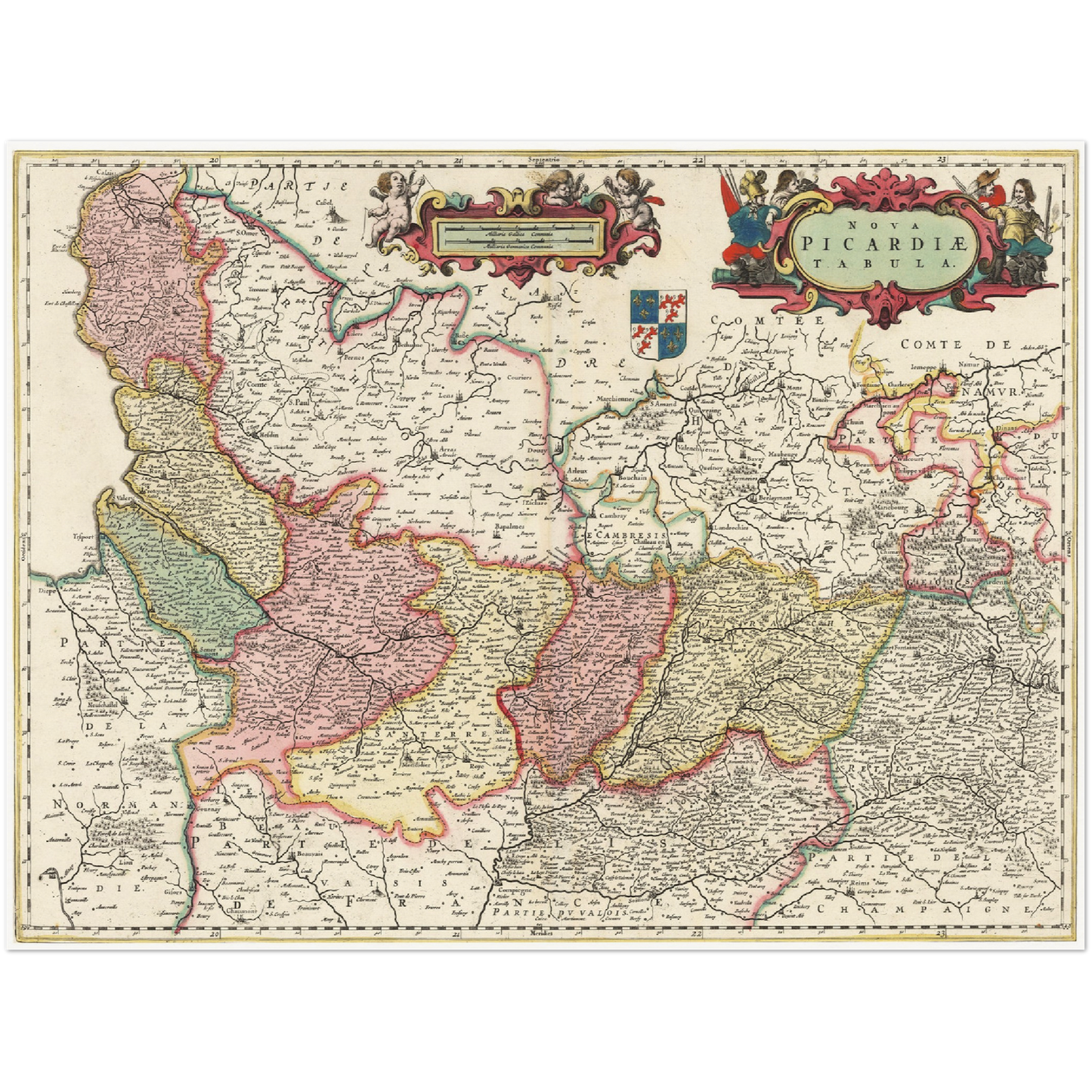 Historische Landkarte Picardie um 1650