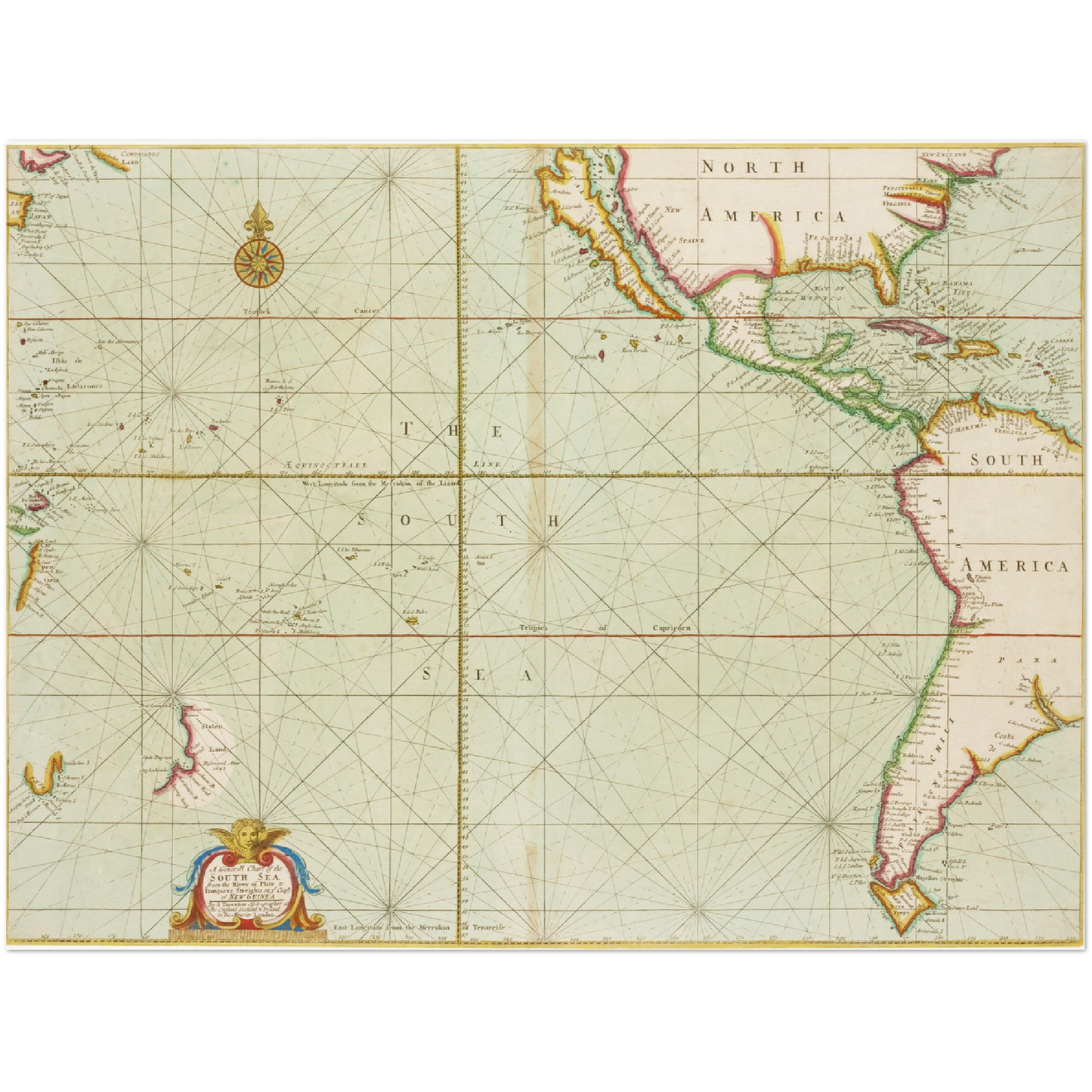 Historische Landkarte Ozeanien um 1705