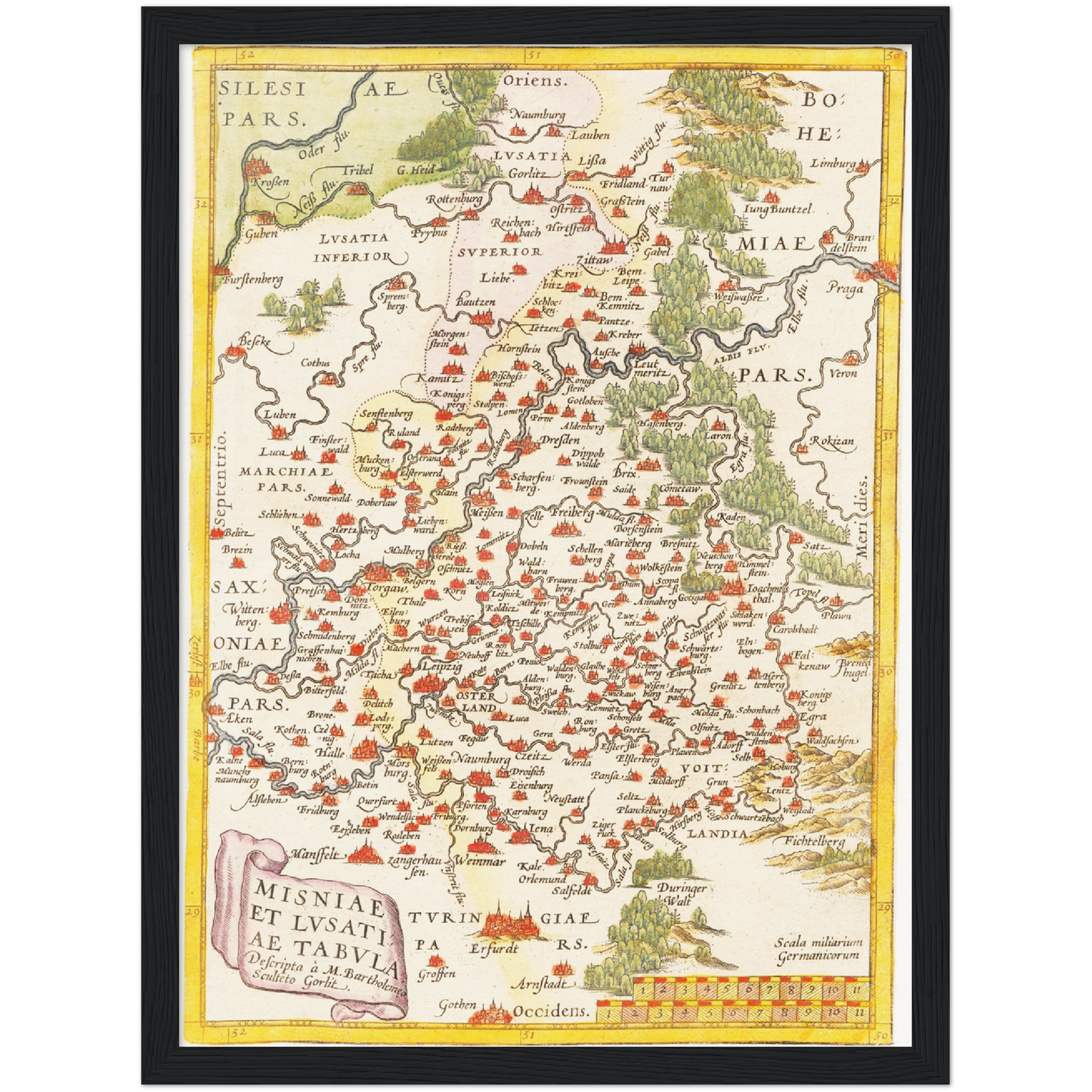 Historische Landkarte Meißen um 1609