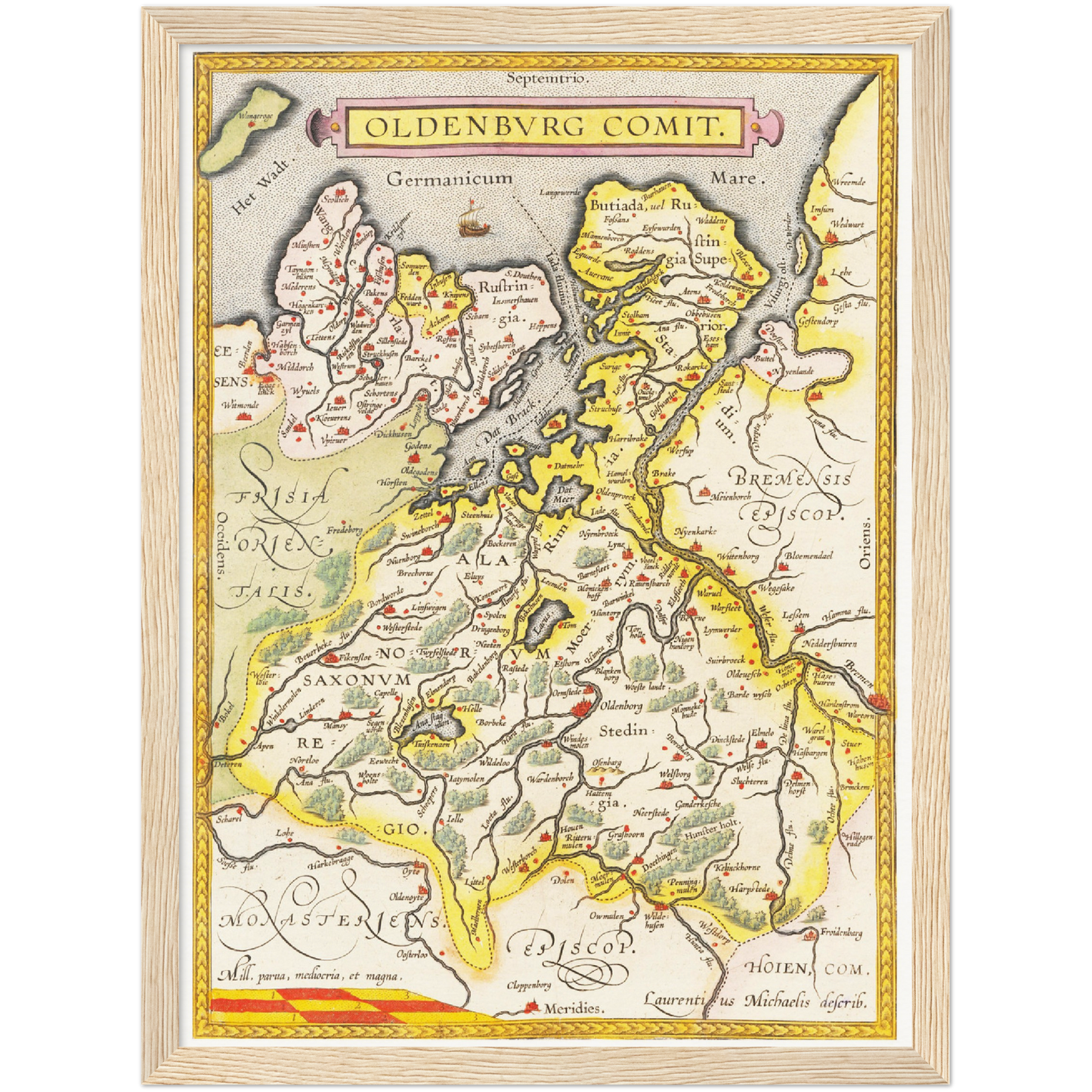 Historische Landkarte Oldenburg um 1609
