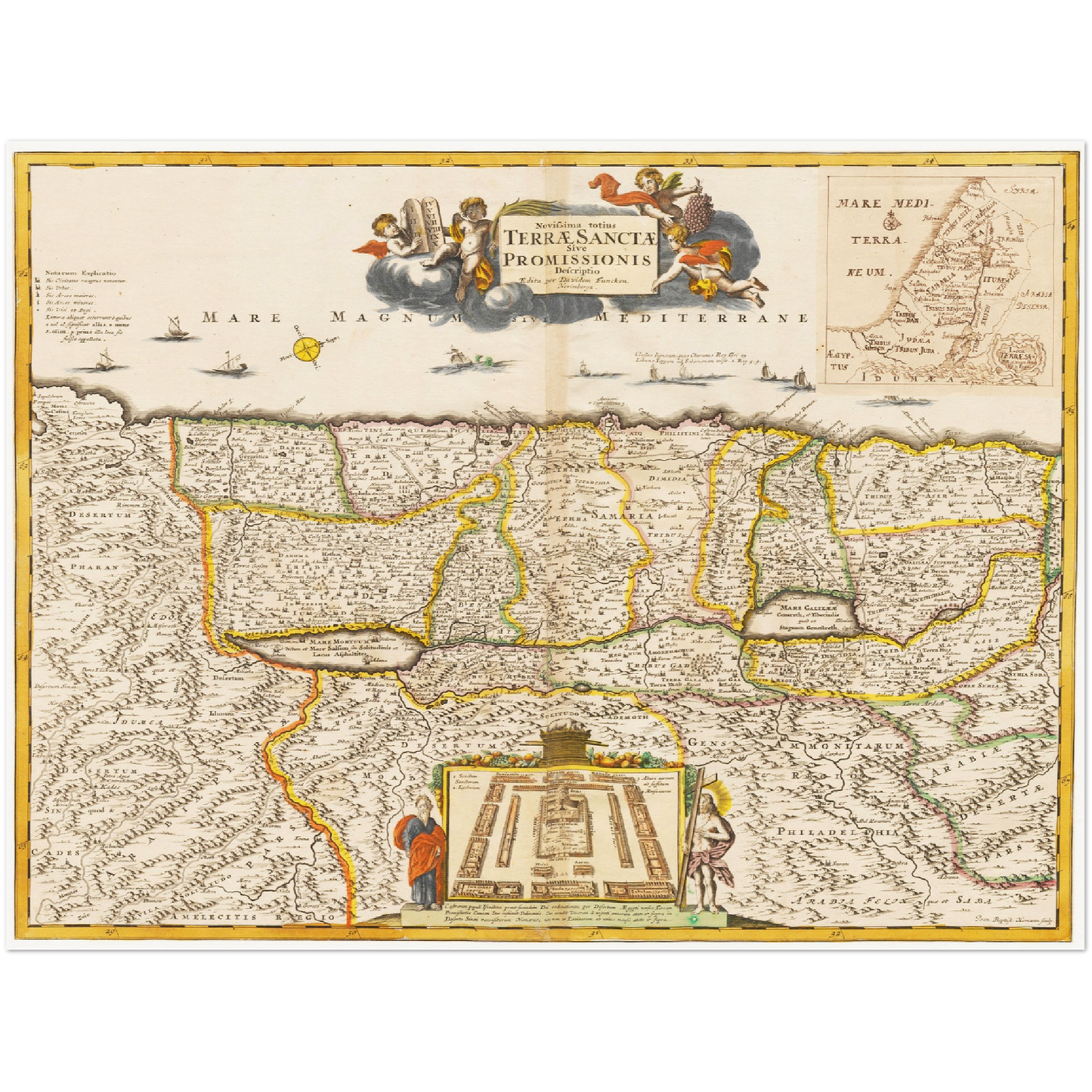 Historische Landkarte Heiliges Land um 1694