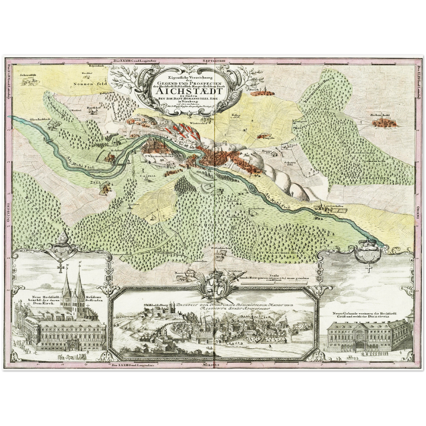 Historische Stadtansicht Eichstätt um 1730