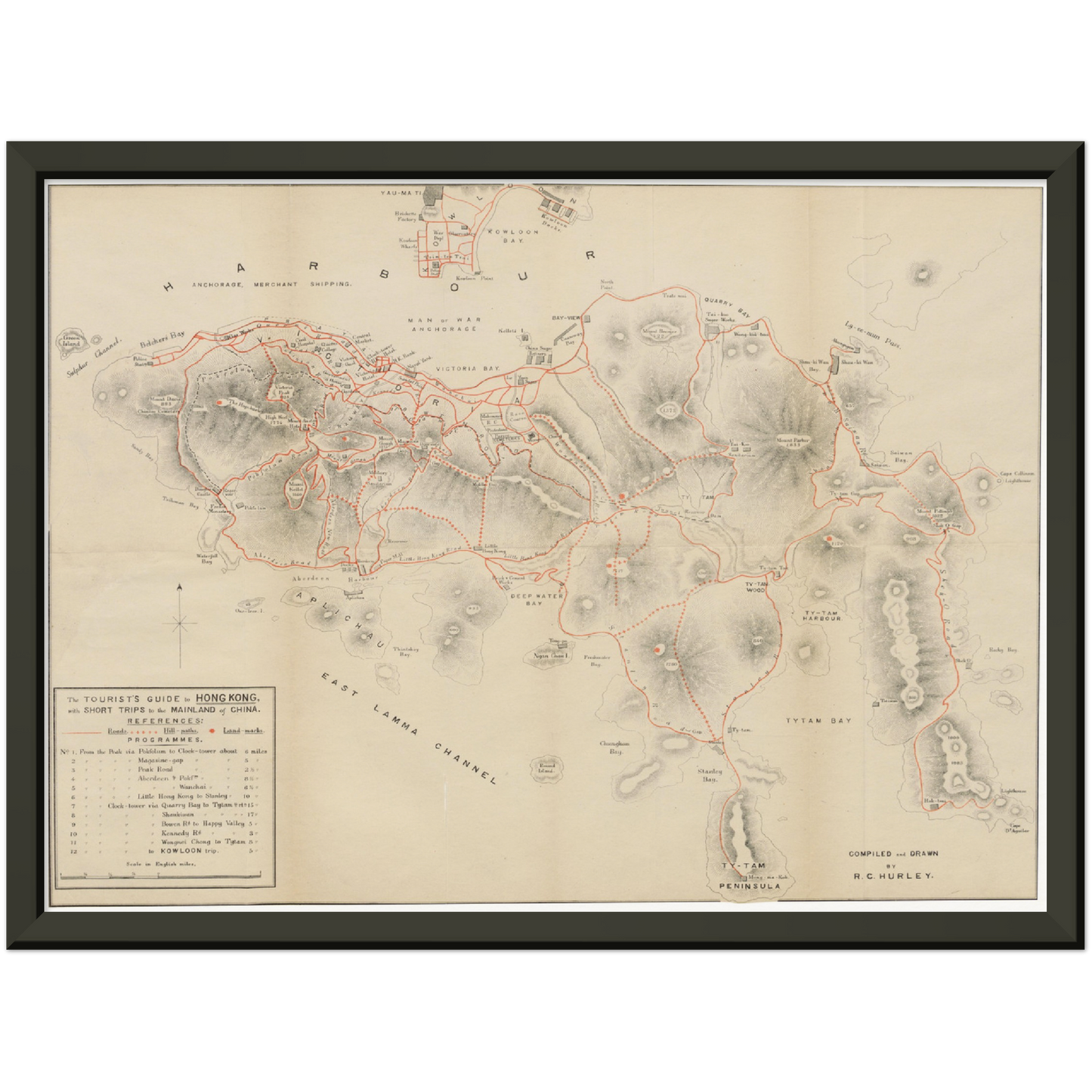 Historischer Stadtplan Hongkong um 1897