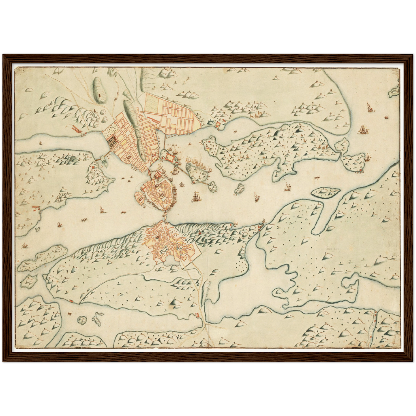 Historischer Stadtplan Stockholm um 1642