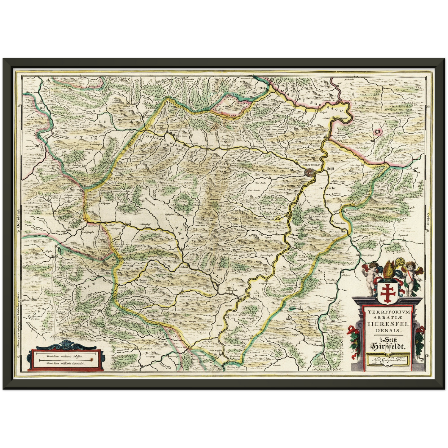 Historische Landkarte Bad Hersfeld um 1647