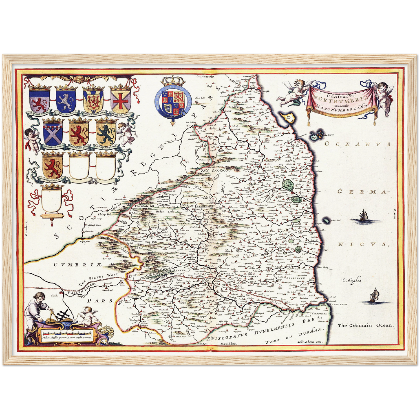Historische Landkarte Northumberland um 1646