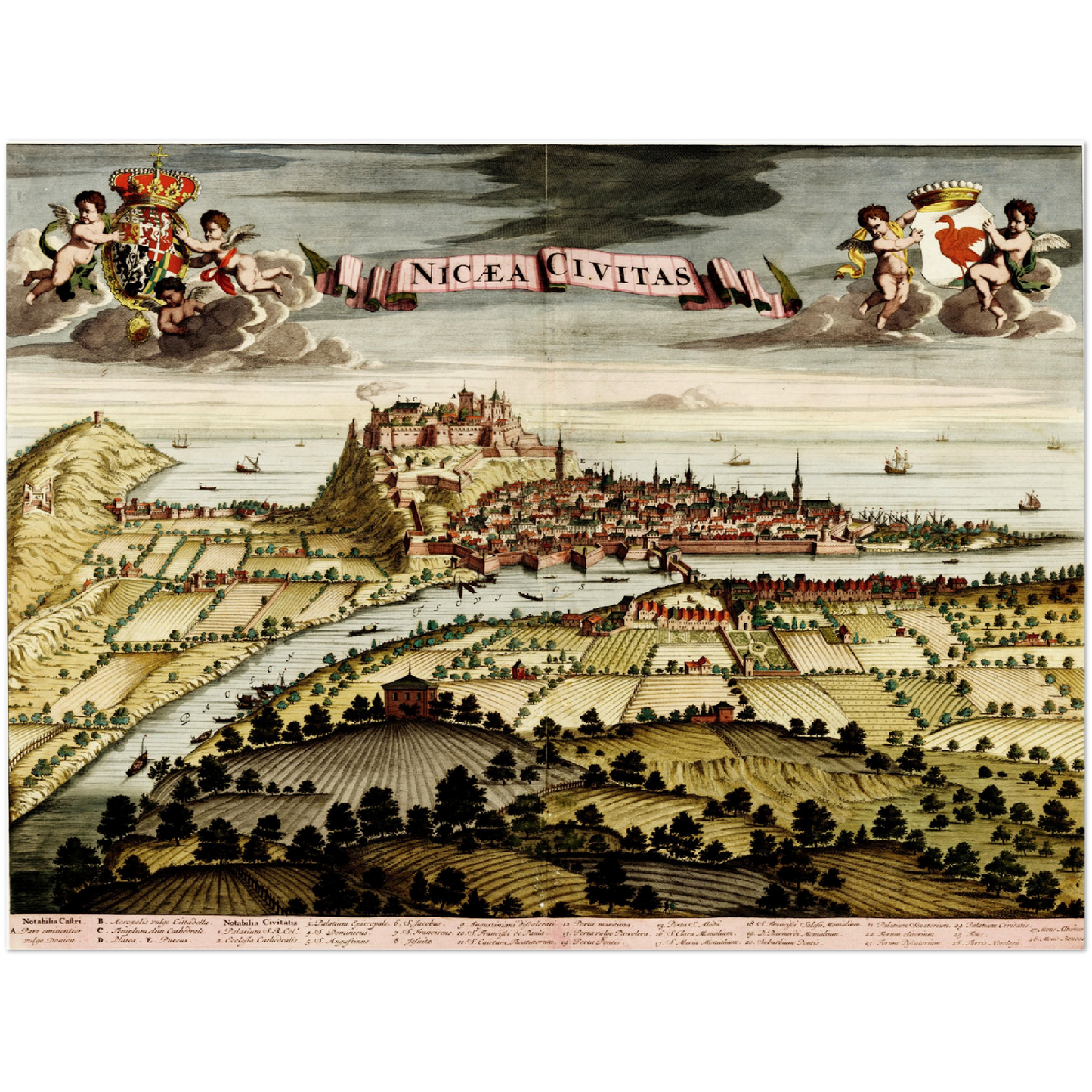 Historischer Stadtansicht Nizza um 1700