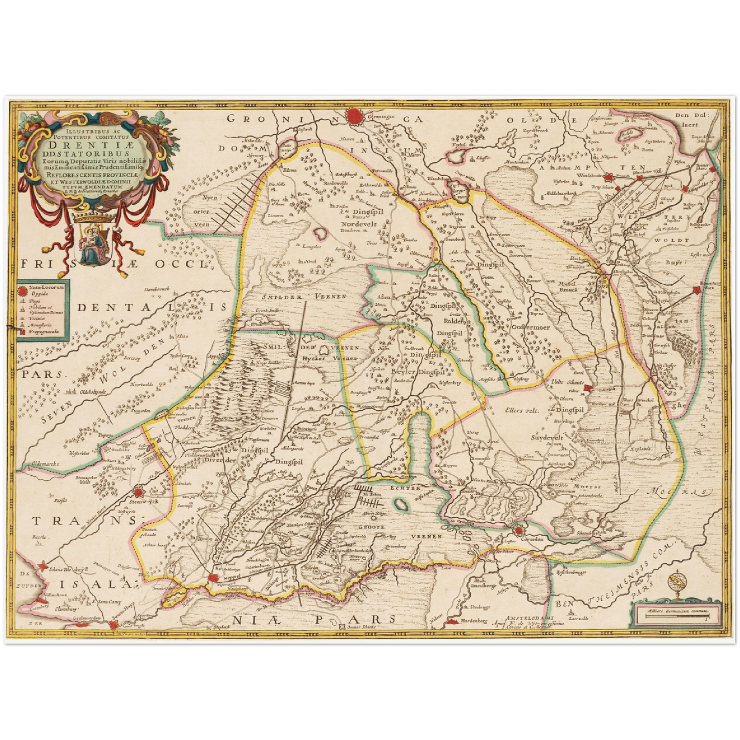 Historische Landkarte Provinz Drenthe um 1775