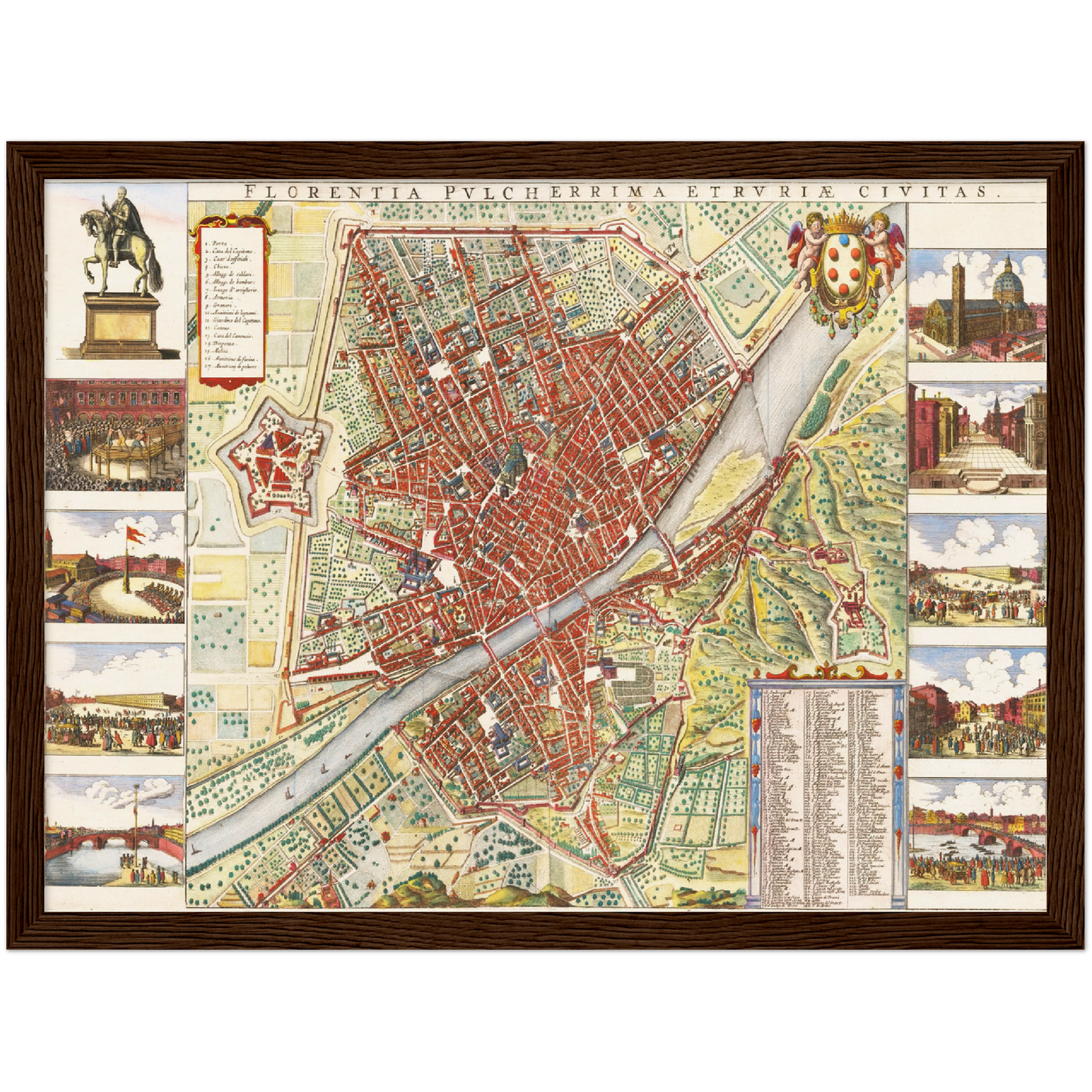 Historischer Stadtplan Florenz um 1660