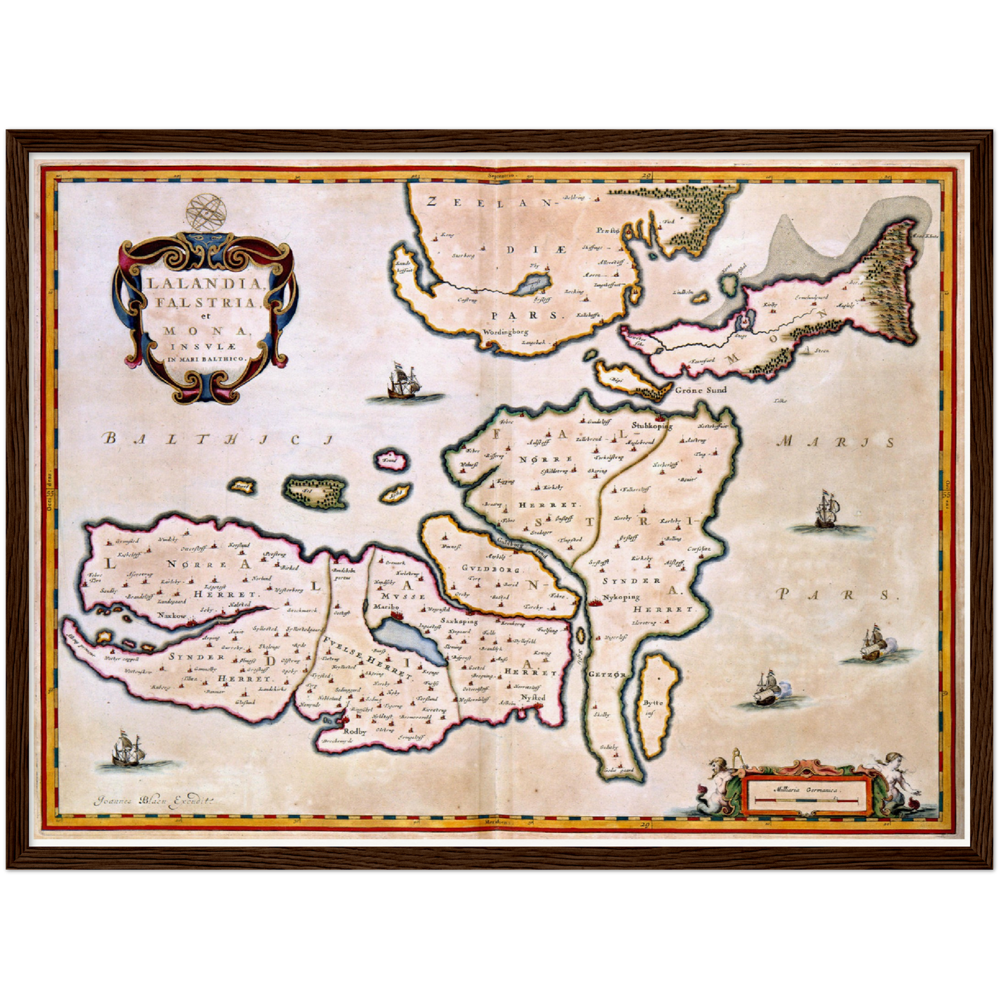 Historische Landkarte Lolland um 1690
