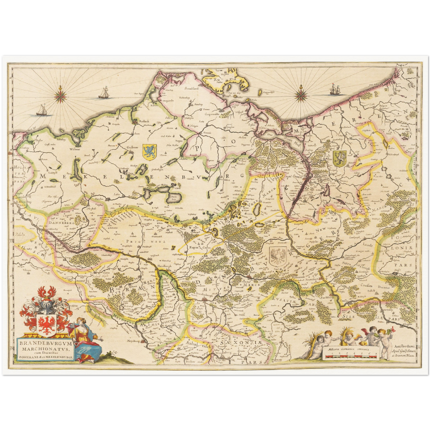 Historische Landkarte Brandenburg um 1635