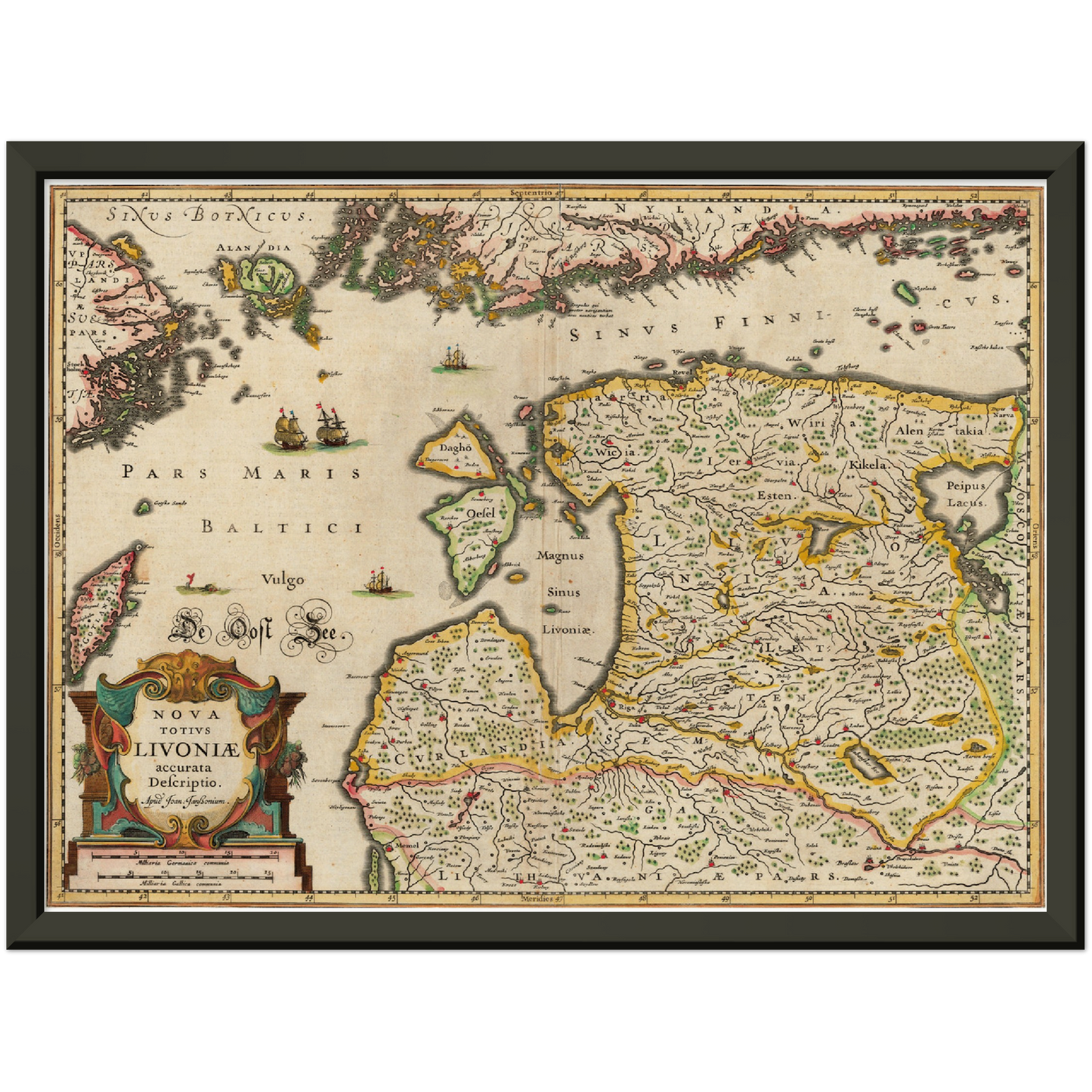 Historische Landkarte Estland um 1642