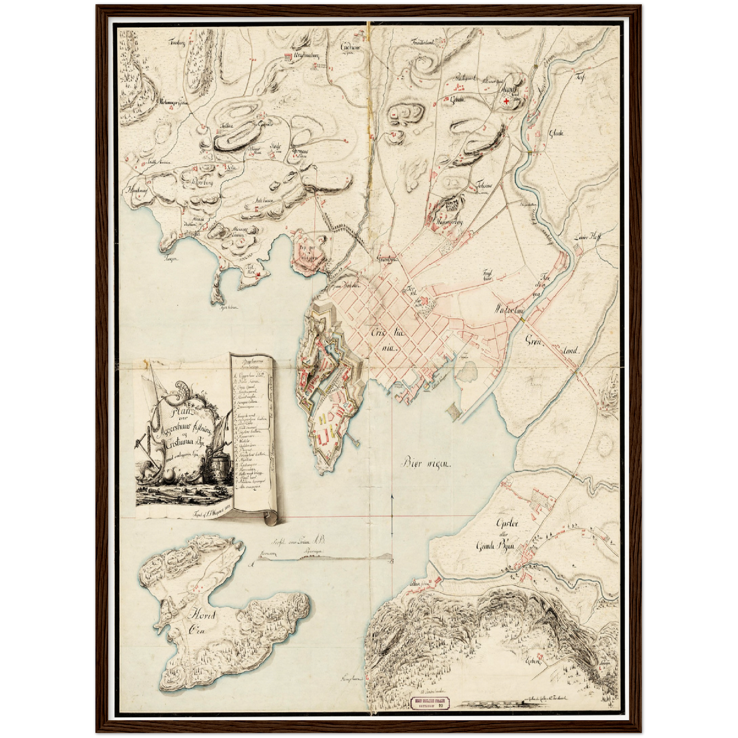 Historischer Stadtplan Oslo um 1774