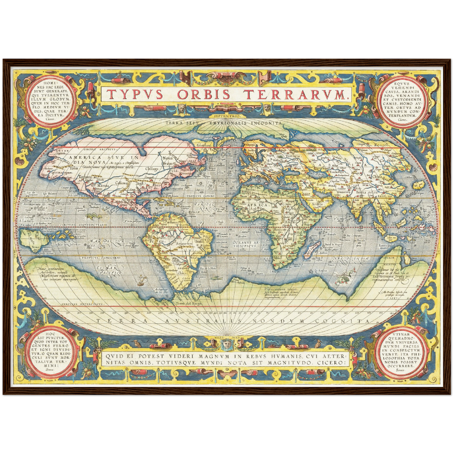 Historische Weltkarte um 1570